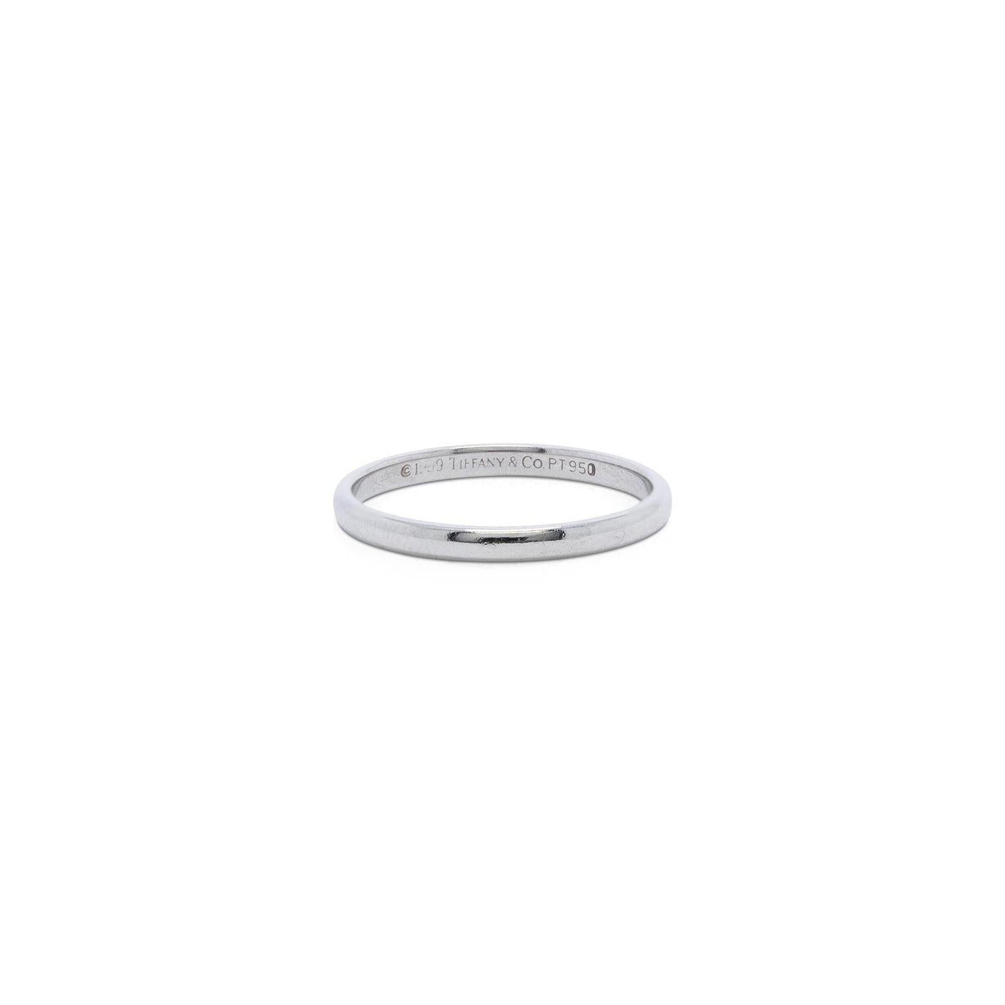 Tiffany & Co. Platinum Classic Wedding Band Ring