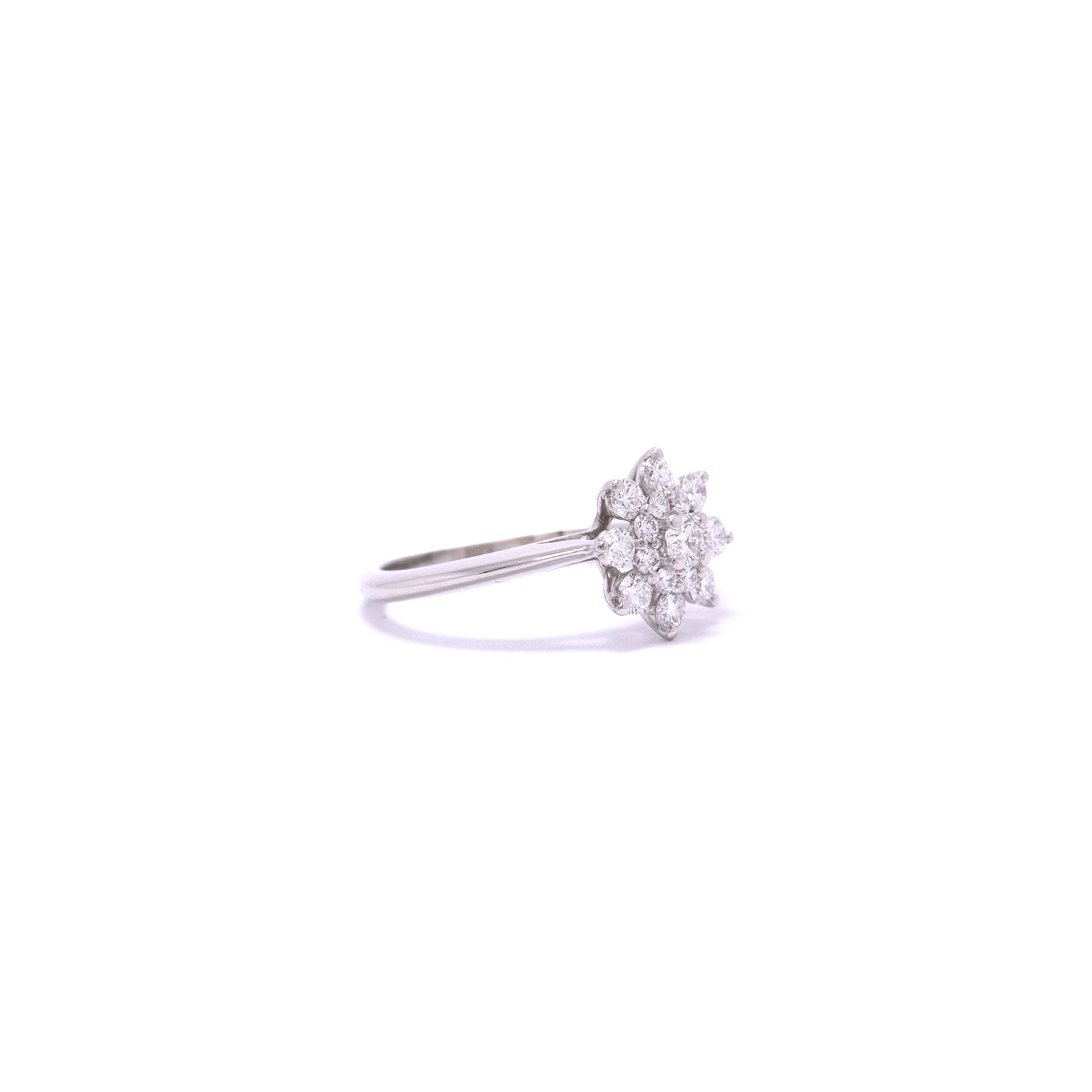 Tiffany & Co. Platinum & Diamond Flower Ring
