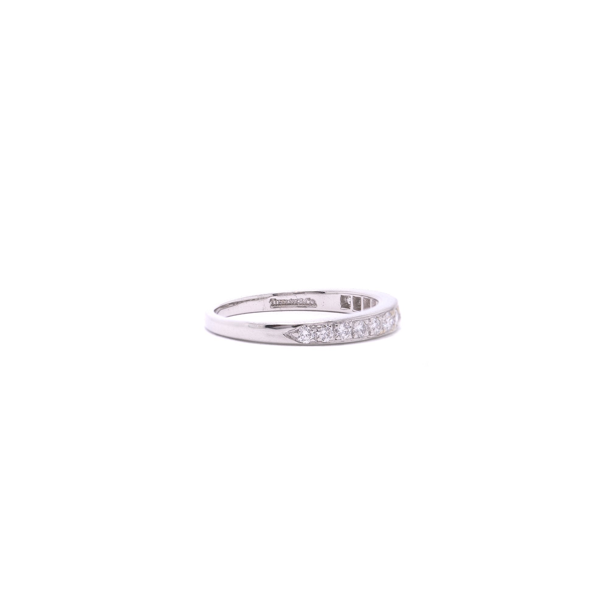 Tiffany & Co. Platinum & Diamond Half Circle Band Ring