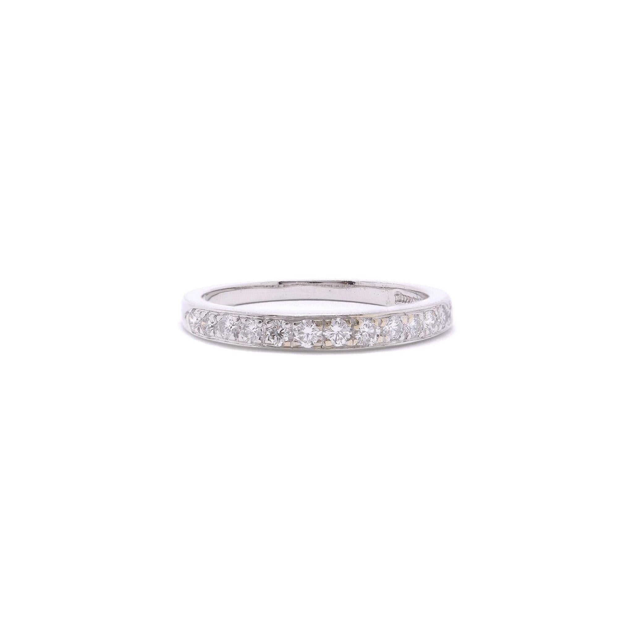 Tiffany & Co. Platinum & Diamond Half Circle Band Ring