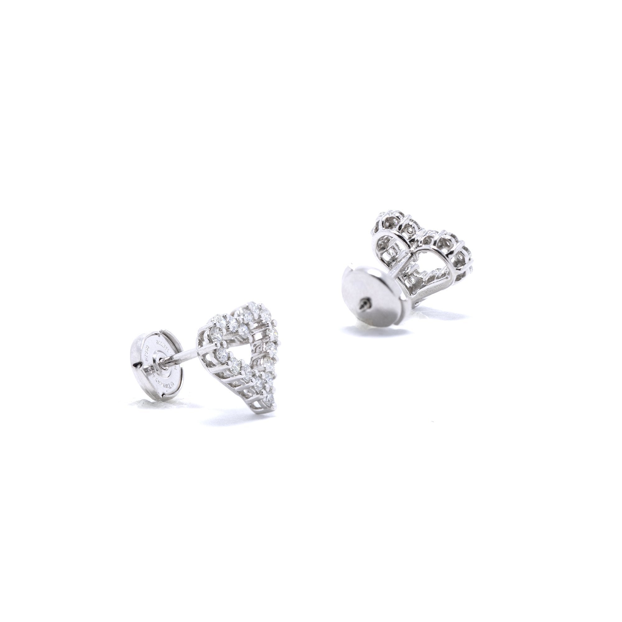 Tiffany & Co. Platinum & Diamond Hearts Earrings