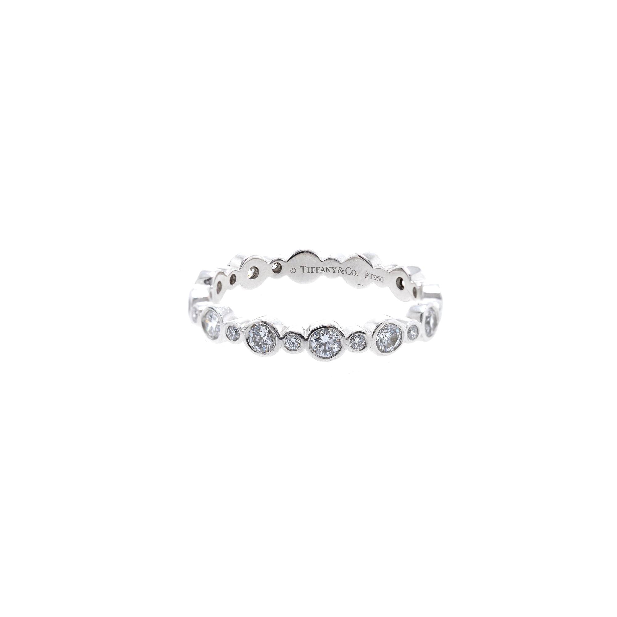 Tiffany & Co. Platinum Diamond Jazz Eternity Band Ring
