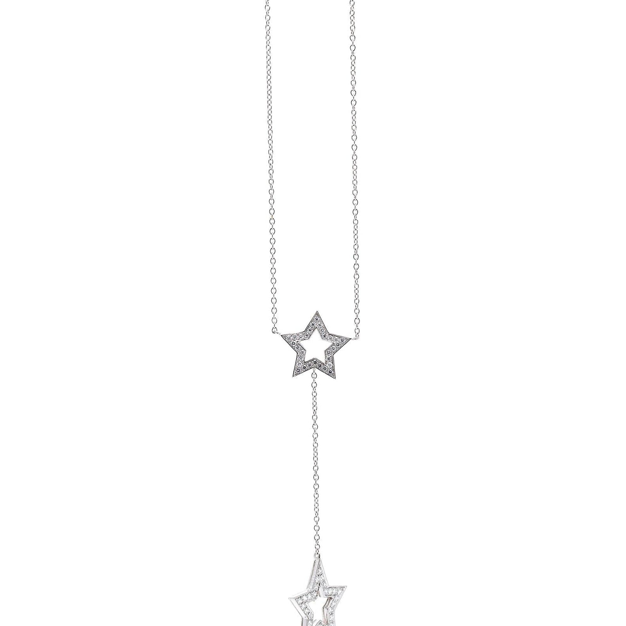 Tiffany & Co. Platinum Diamond Star Lavalier Necklace