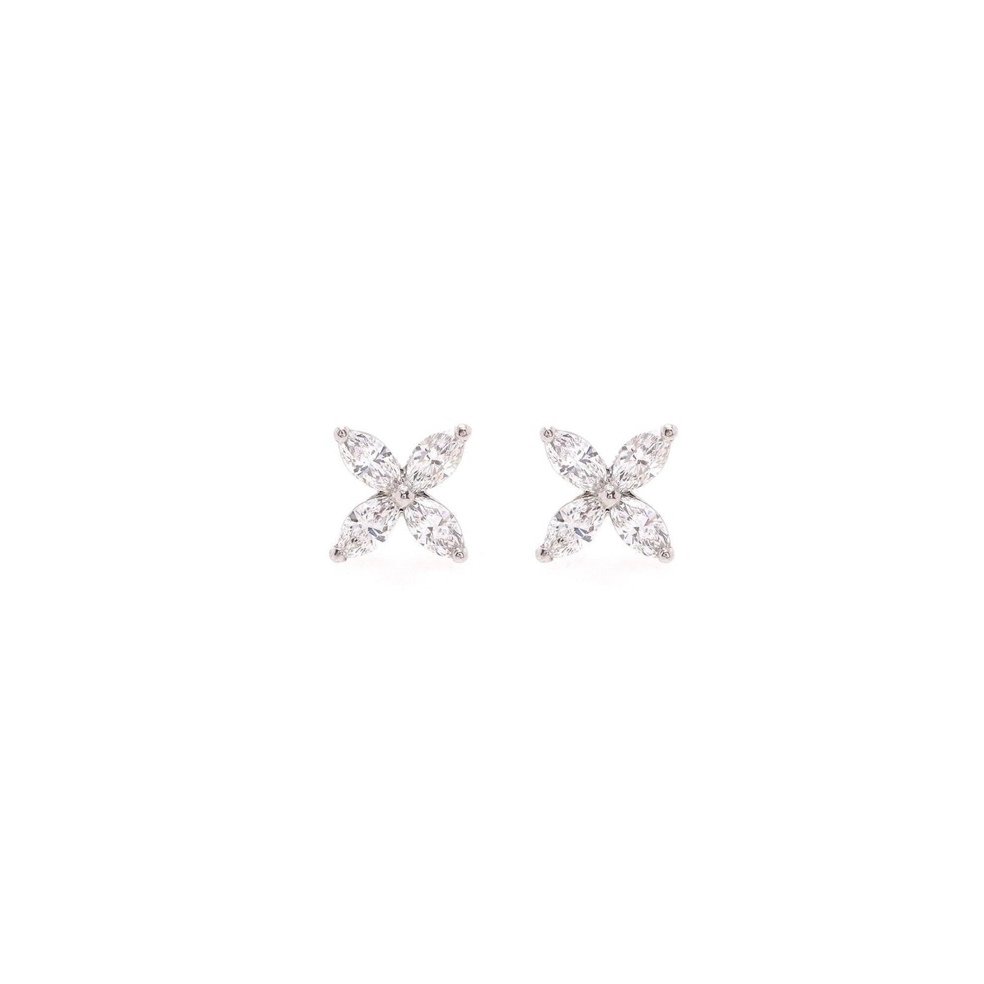Tiffany & Co. Platinum Diamond Victoria Stud Earrings