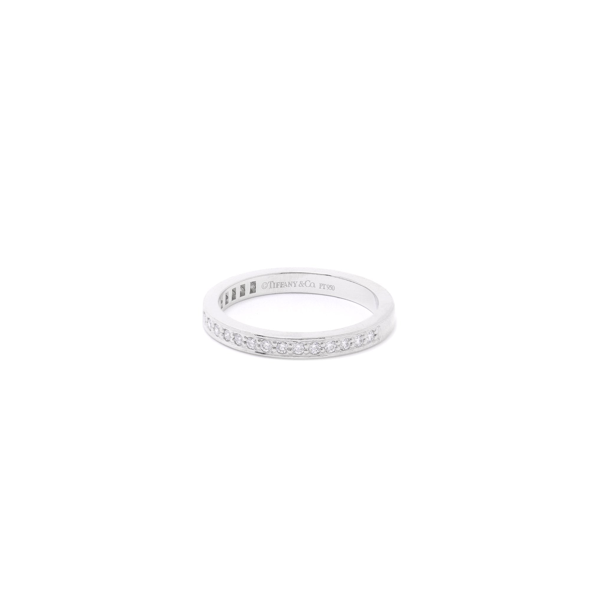 Tiffany & Co. Platinum & Diamond Wedding Band Ring