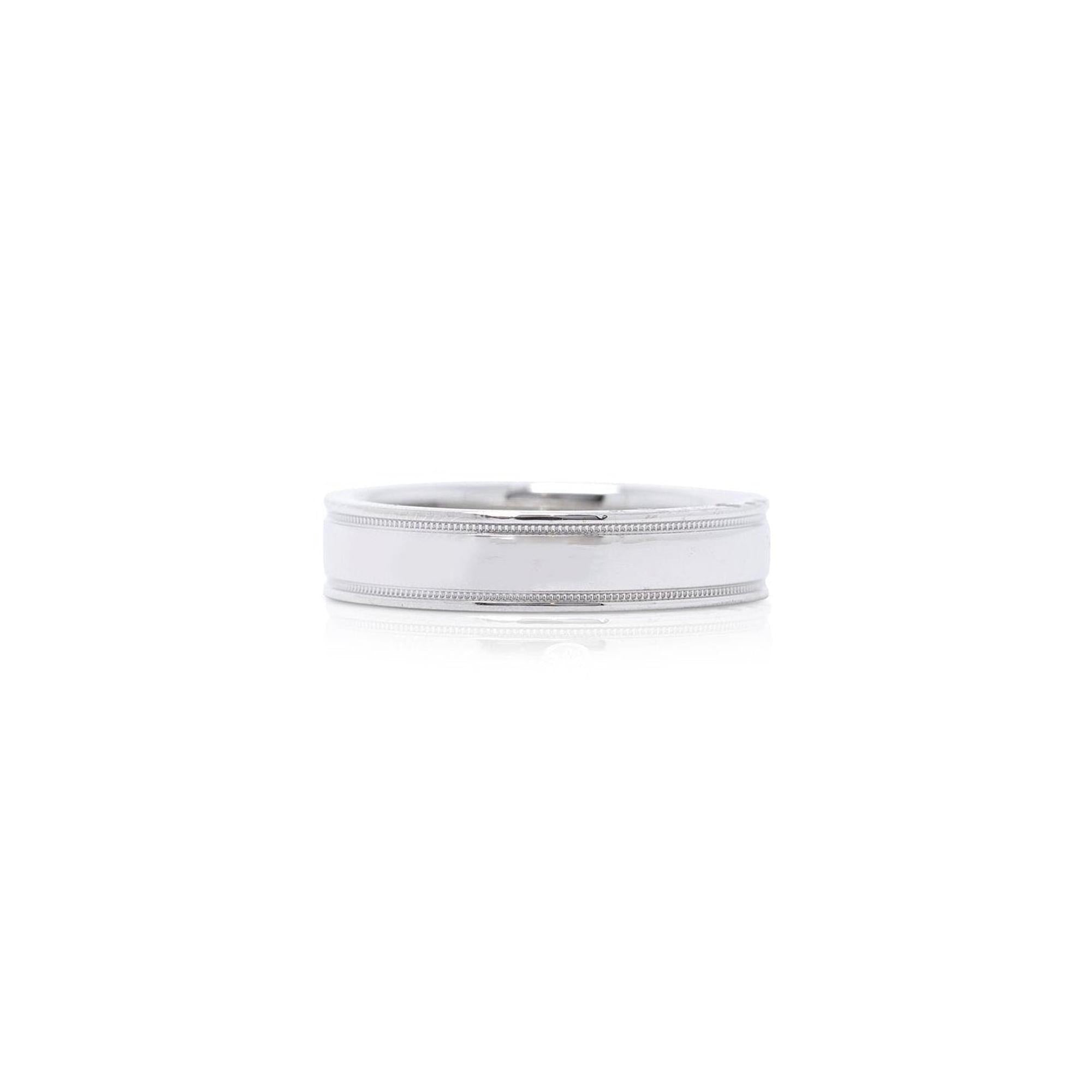 Tiffany & Co. Platinum Essential Double Milgrain Wedding Band Ring