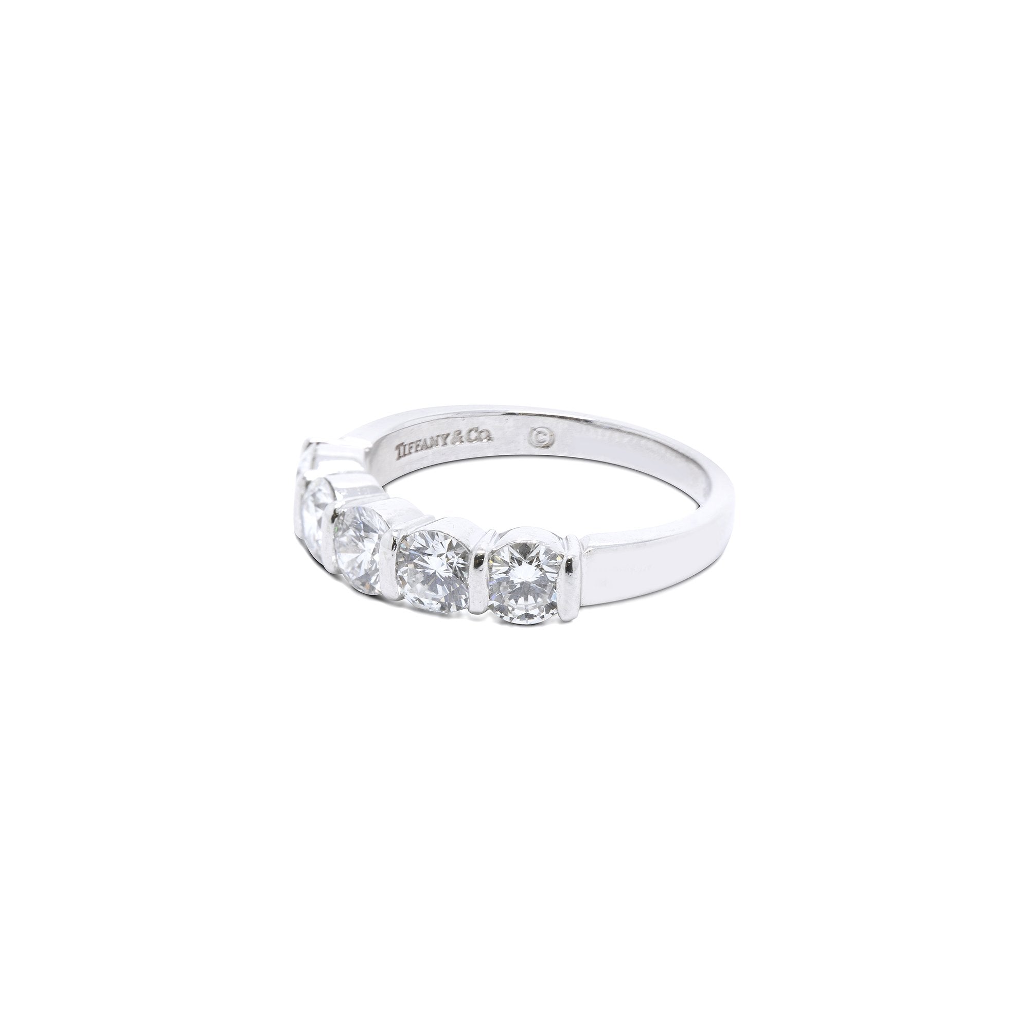 Tiffany & Co. Platinum Five-Stone Diamond Band Ring