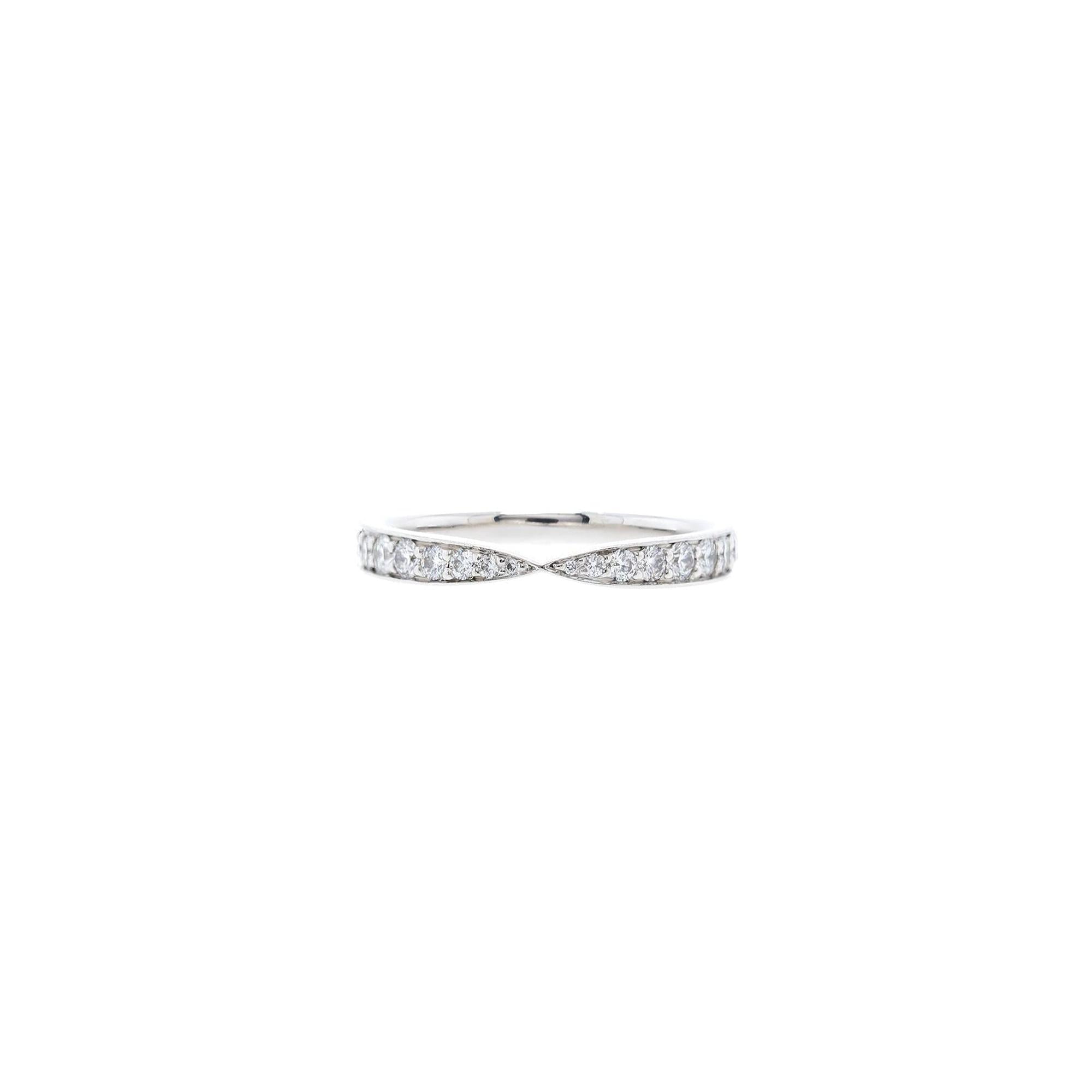 Tiffany & Co. Platinum Harmony Bead-Set Diamond Wedding Band Ring