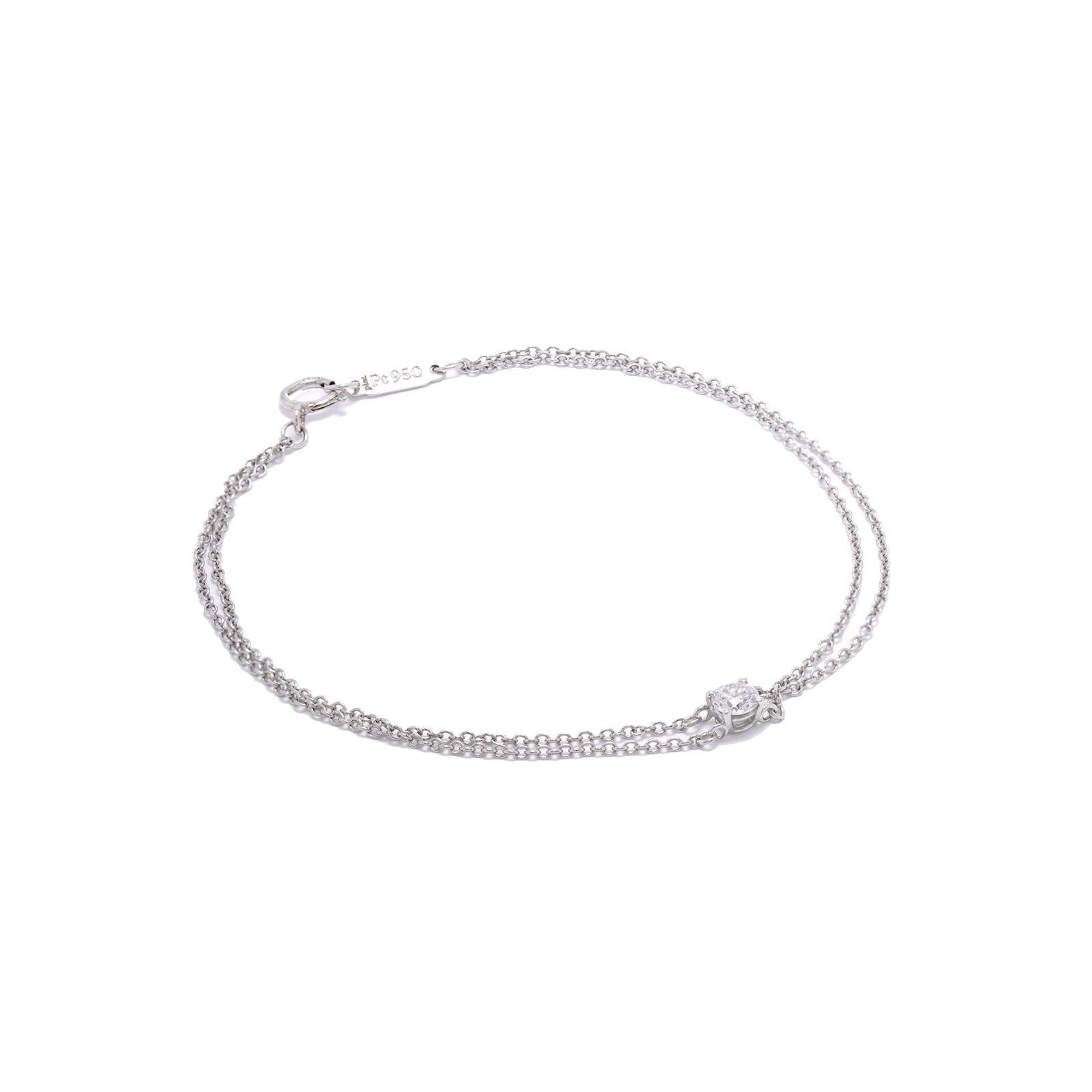 Tiffany & Co. Platinum Solitaire Diamond Bracelet