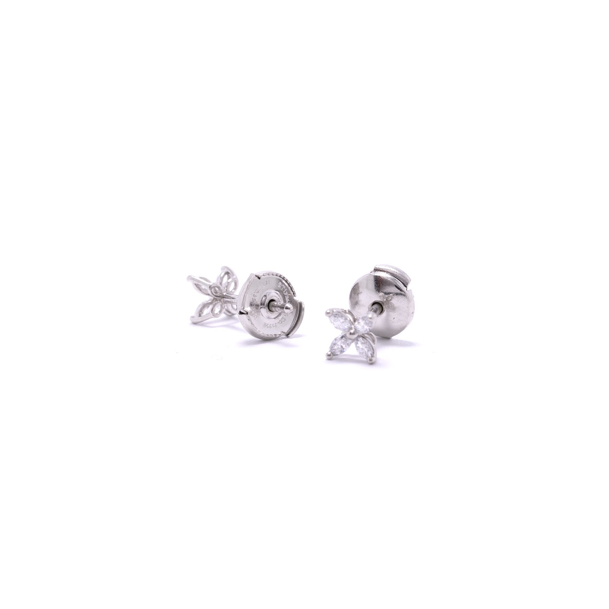 Tiffany & Co. Platinum Victoria Mini Diamond Earrings