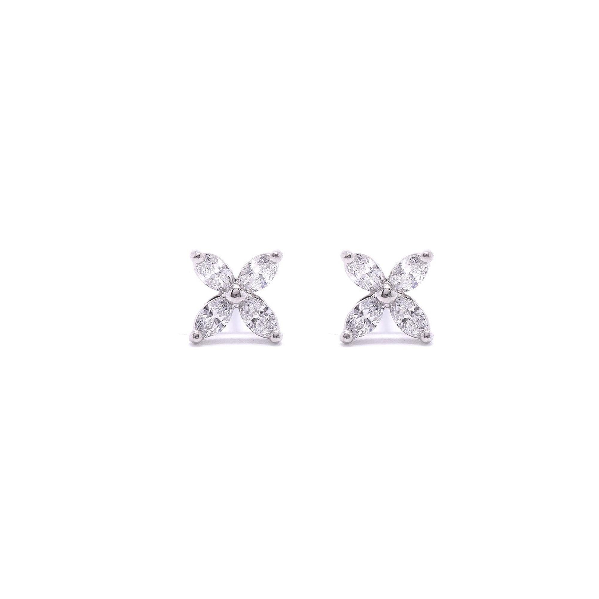 Tiffany & Co. Platinum Victoria Mini Diamond Earrings