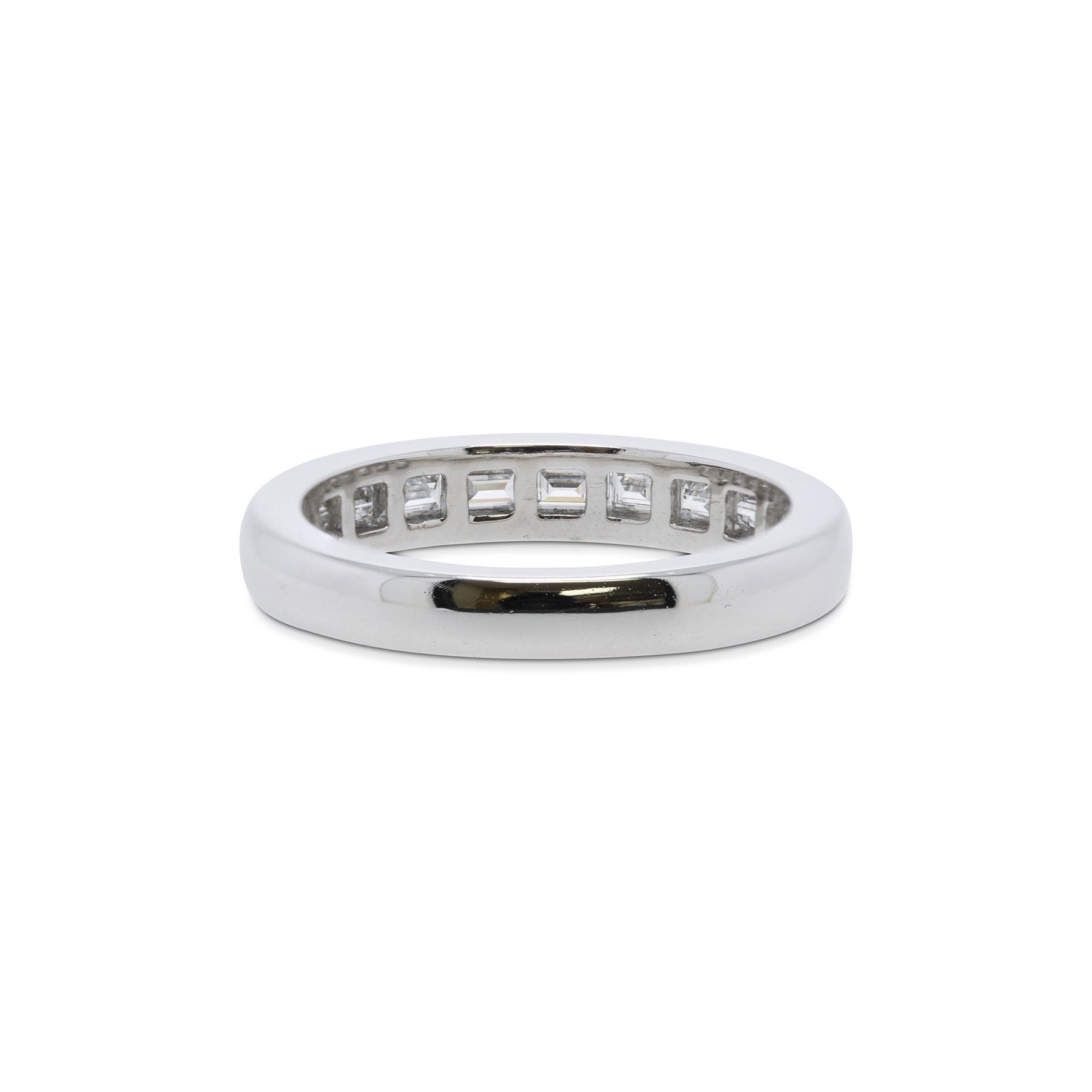 Tiffany & Co. Platinum and Diamond Baguette Half Circle Wedding Band Ring