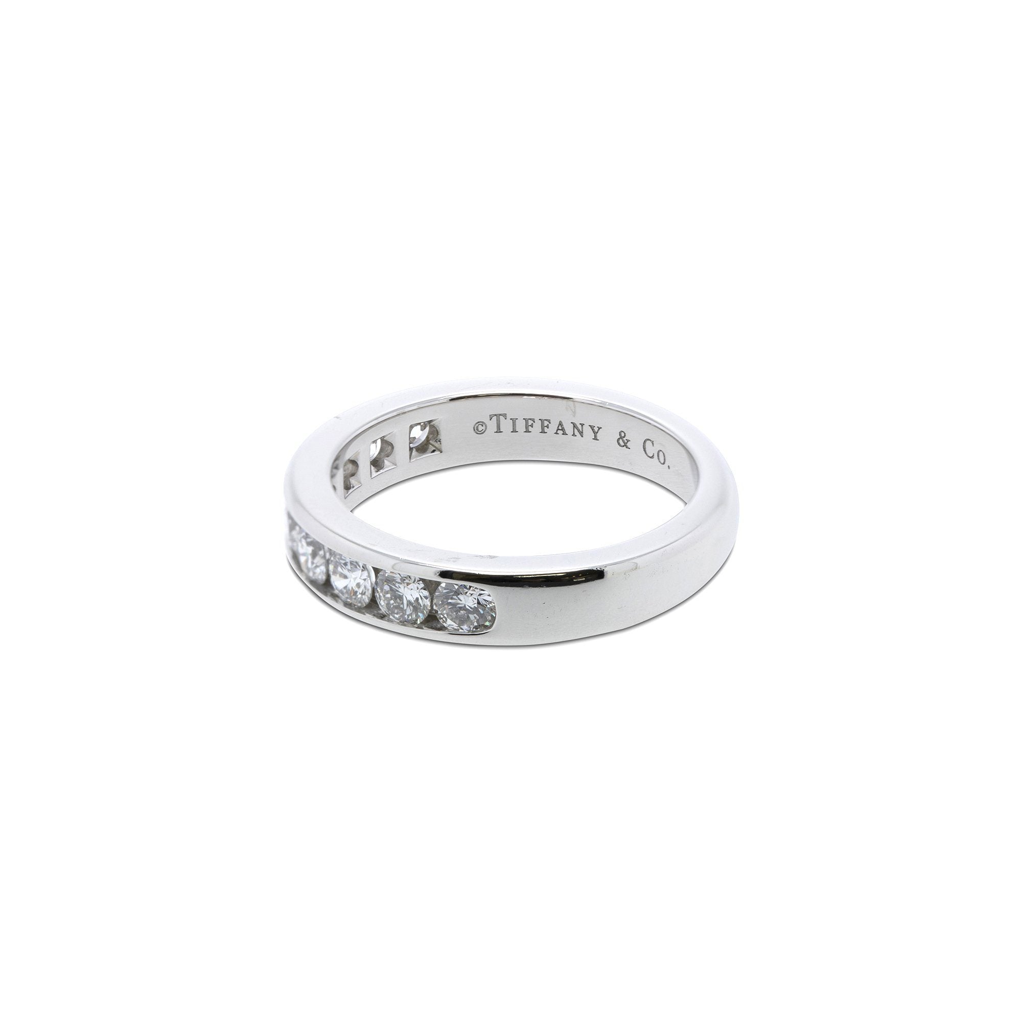 Tiffany & Co. Platinum and Diamond Half Circle Wedding Band Ring