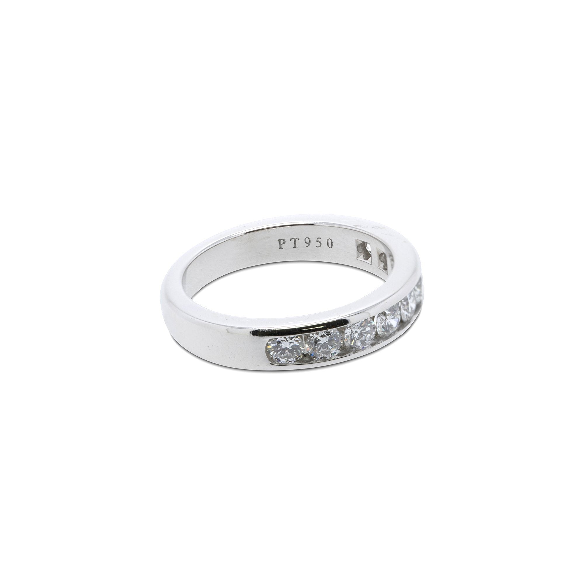 Tiffany & Co. Platinum and Diamond Half Circle Wedding Band Ring