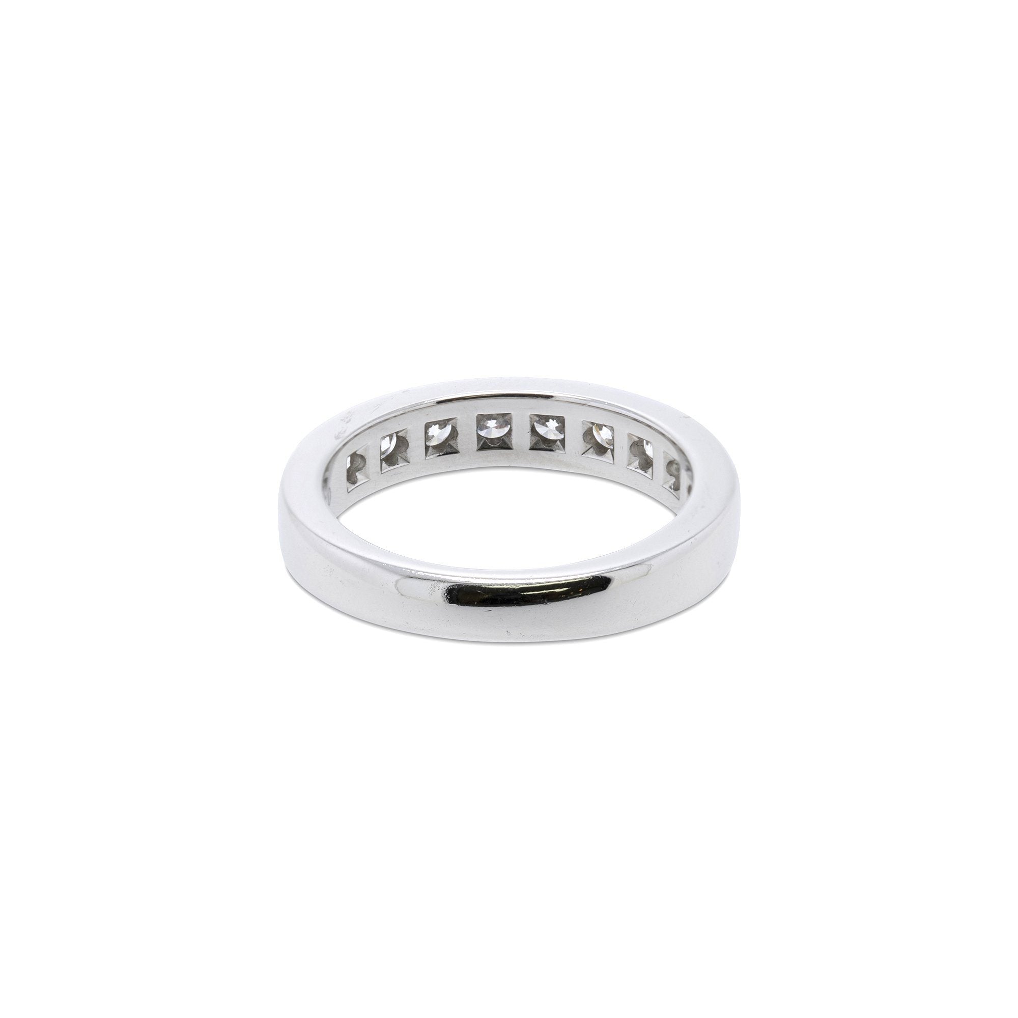 Tiffany & Co. Platinum and Diamond Half Circle Wedding Band Ring