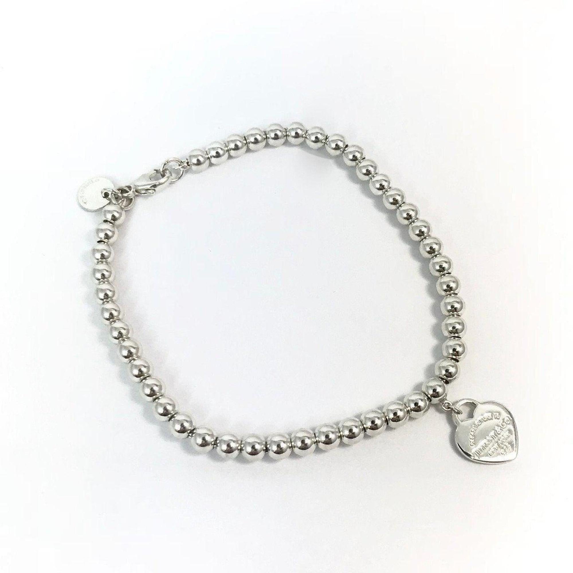 Tiffany & Co. Return To Tiffany Mini Heart Tag Bead Bracelet in Sterling Silver
