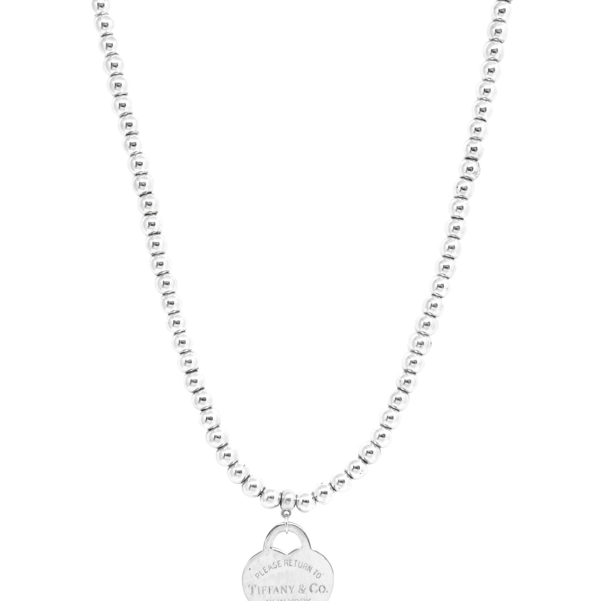 Tiffany & Co. Return to Tiffany Heart Tag Bead Necklace