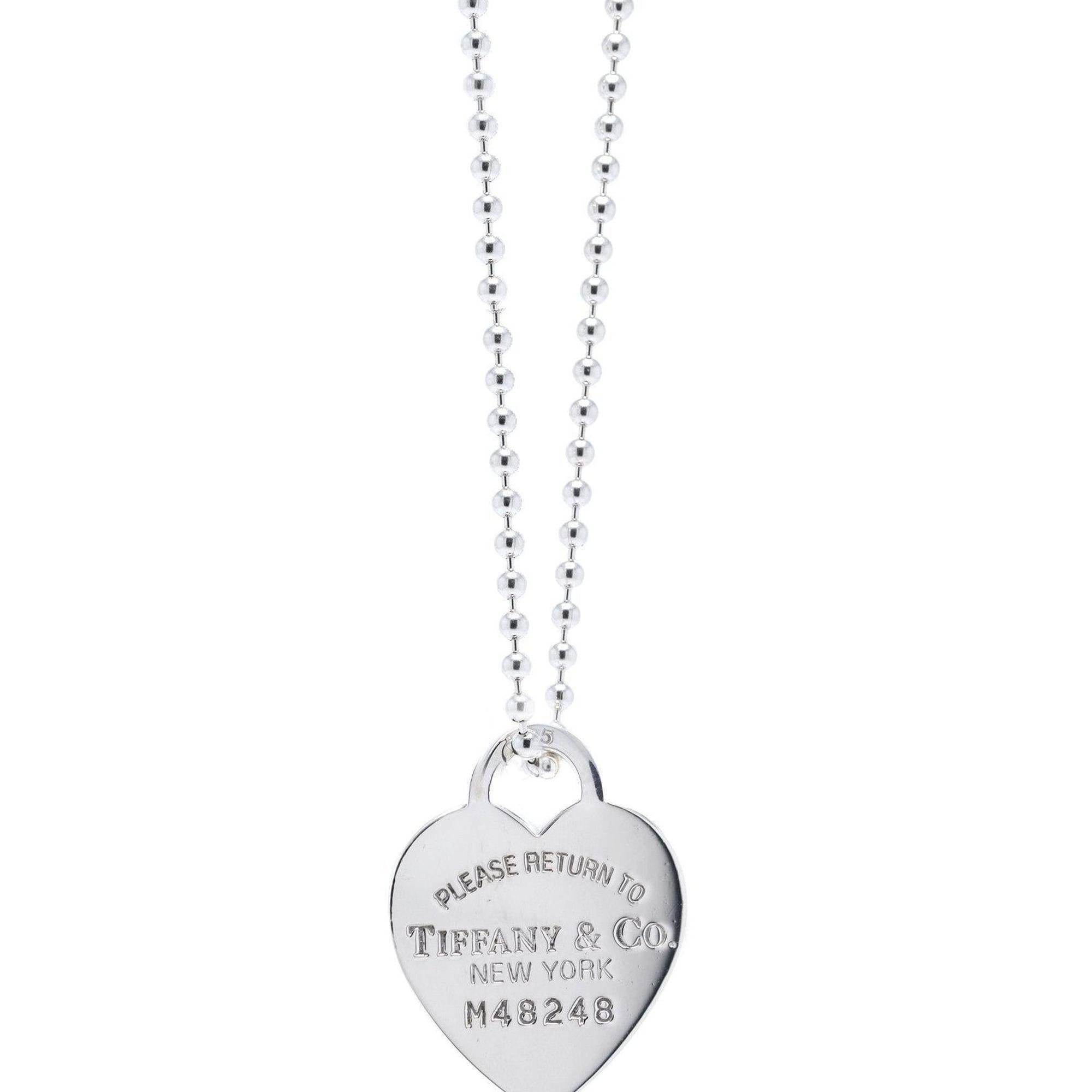 Tiffany & Co. Return to Tiffany Large Heart Tag Pendant on Beaded Chain