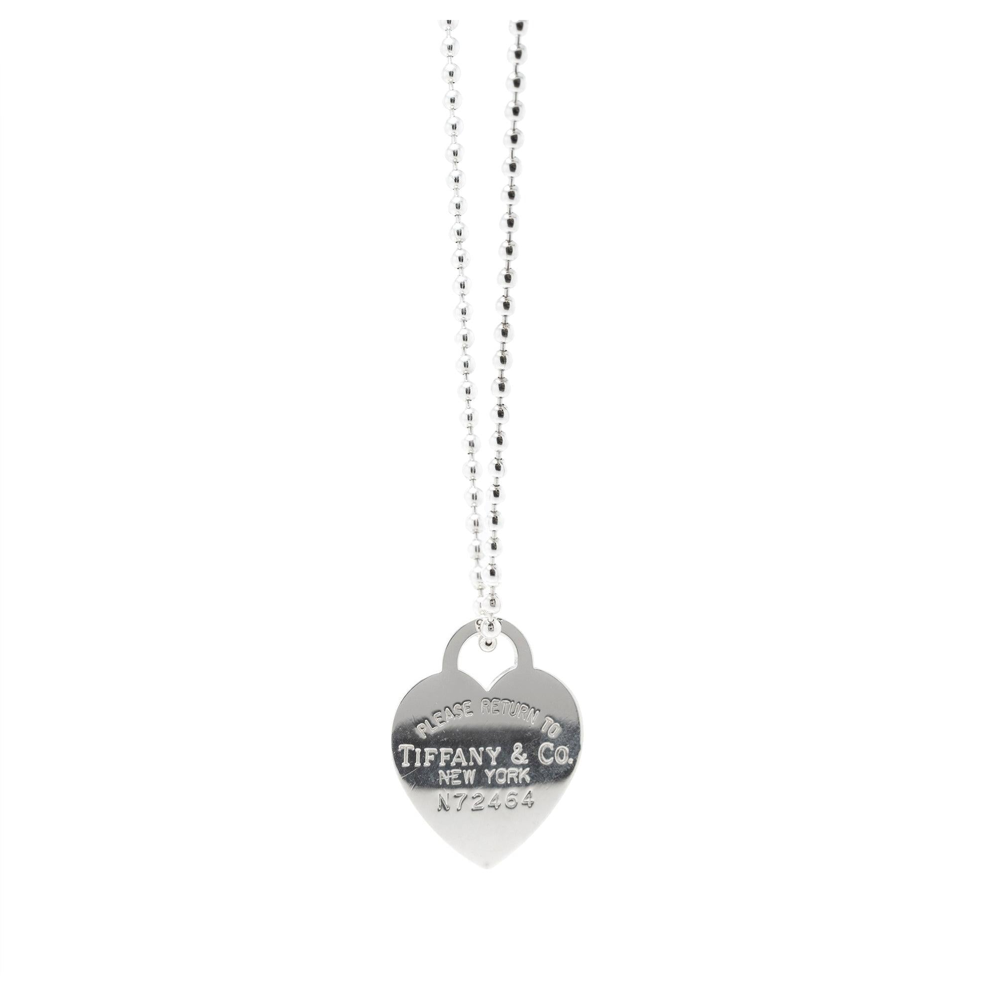 Tiffany & Co. Return to Tiffany Large Heart Tag Pendant on Beaded Chain