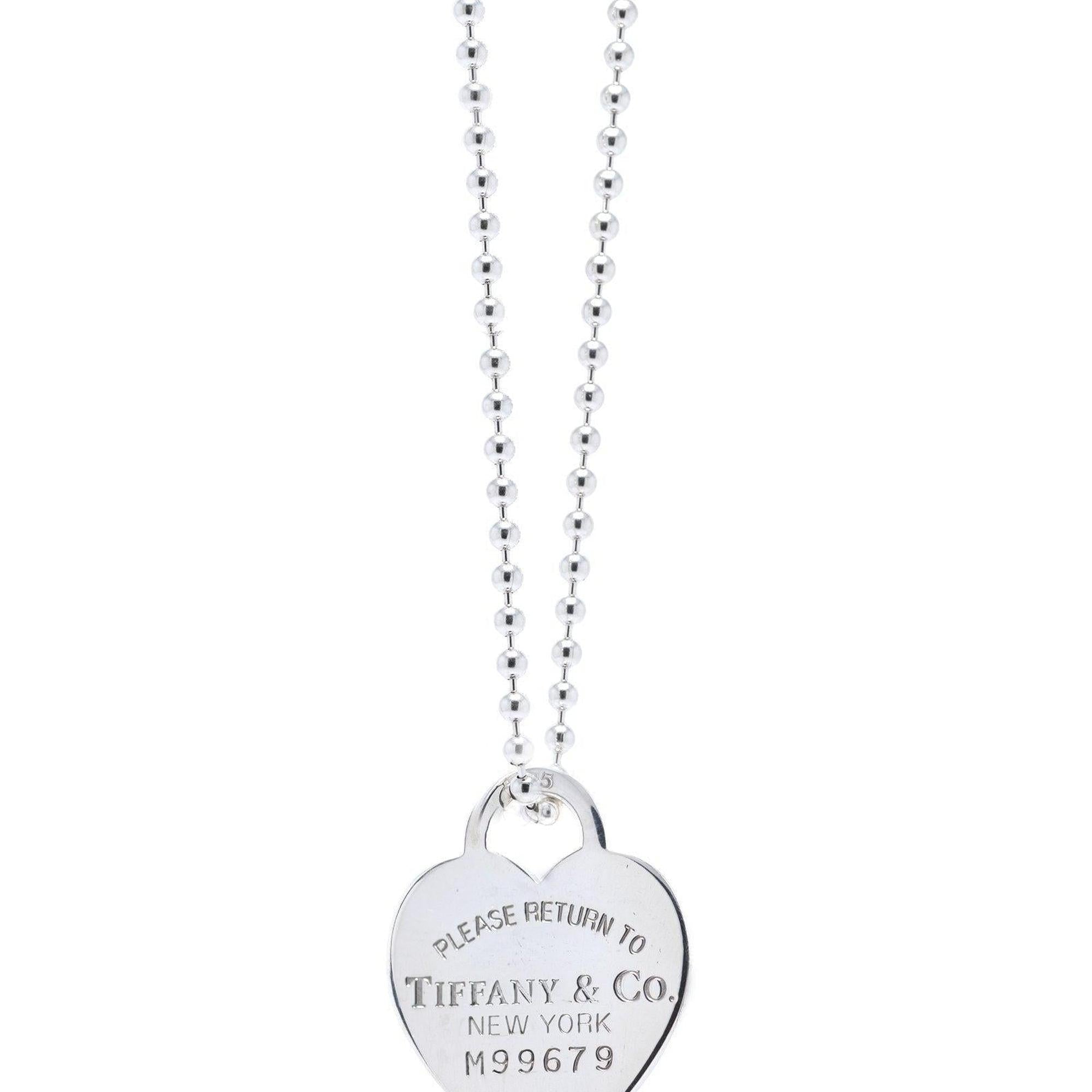Tiffany & Co. Return to Tiffany Large Heart Tag Pendant on Beaded Chain