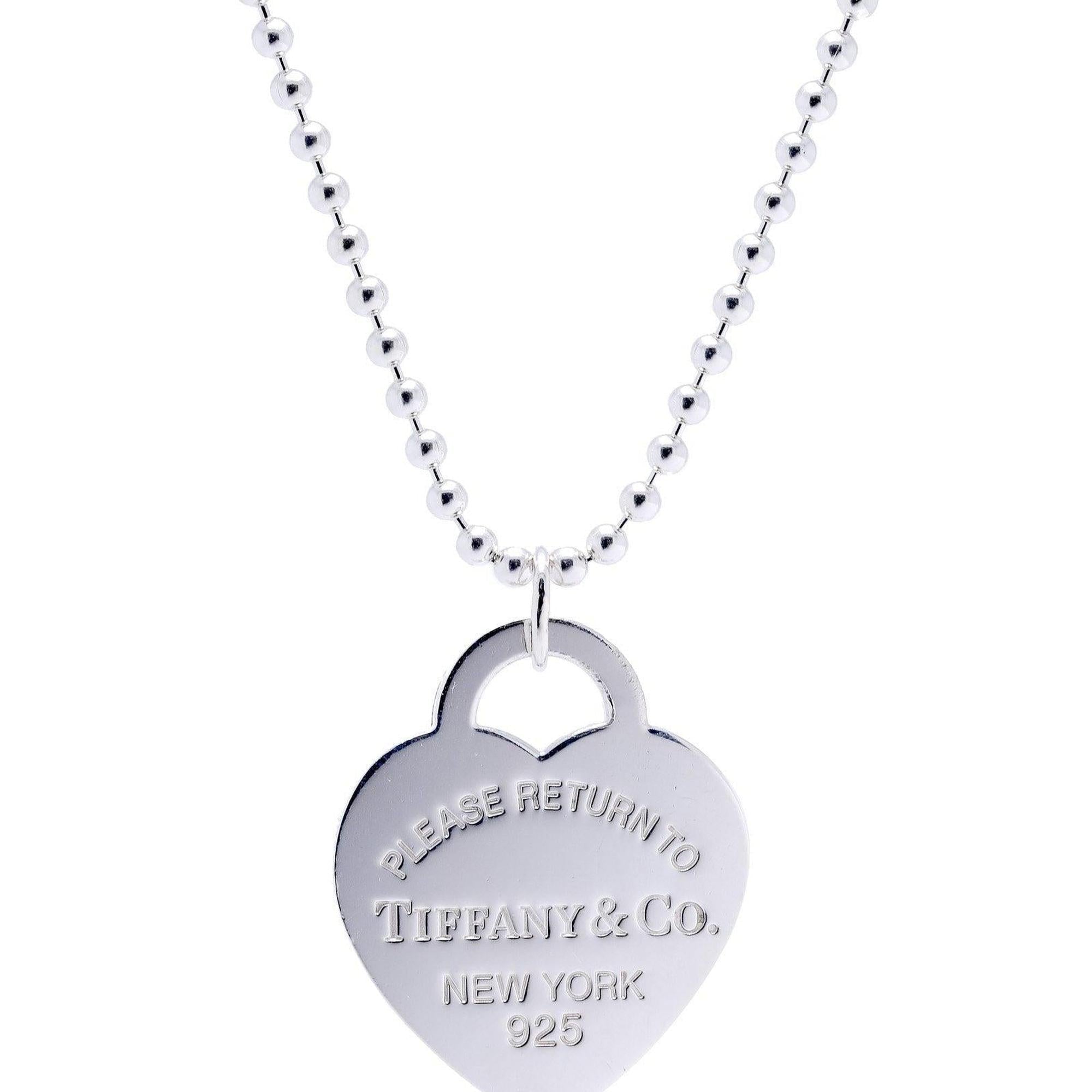 Tiffany & Co. Return to Tiffany Large Heart Tag Pendant on Beaded Chain