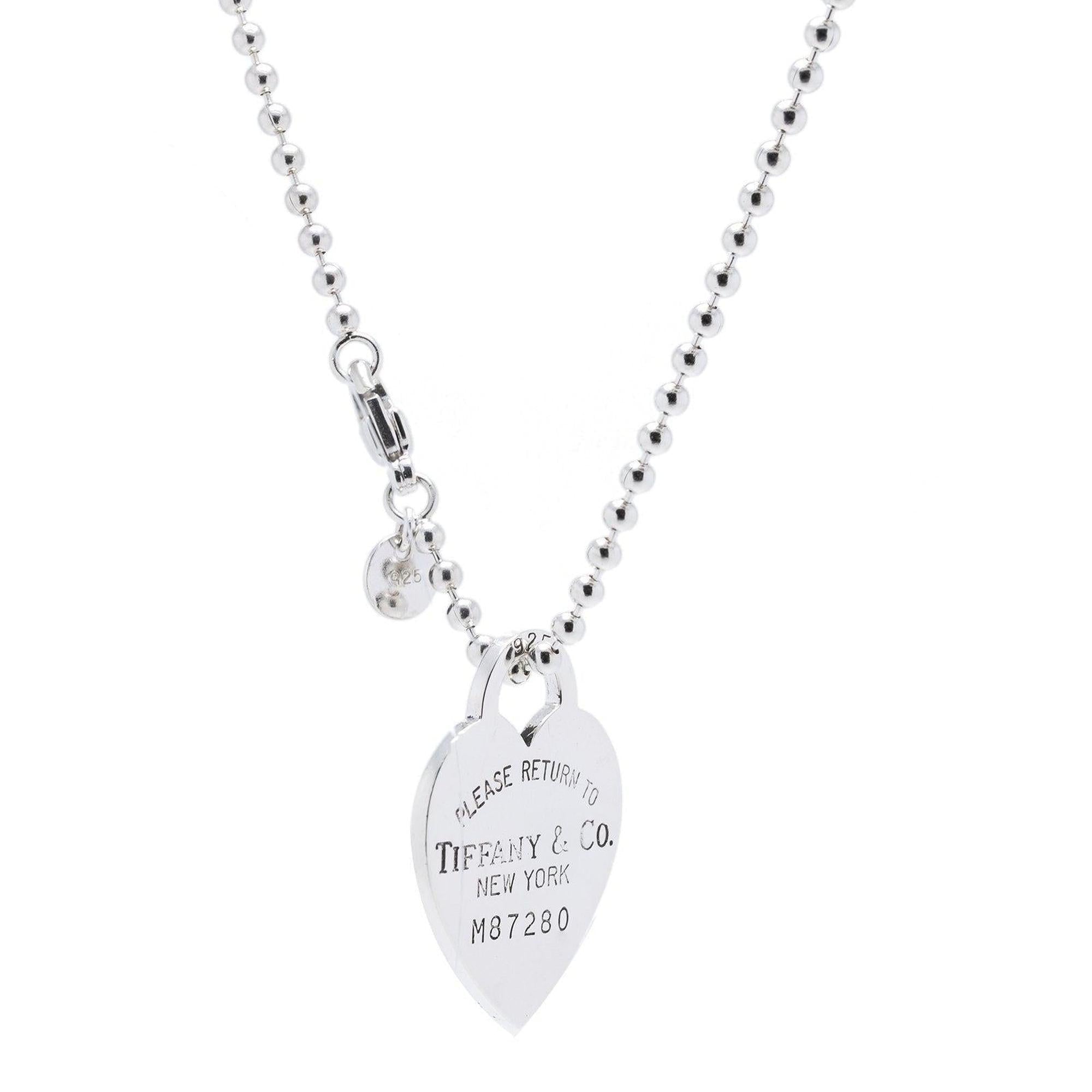 Tiffany & Co. Return to Tiffany Large Heart Tag Pendant on Beaded Chain