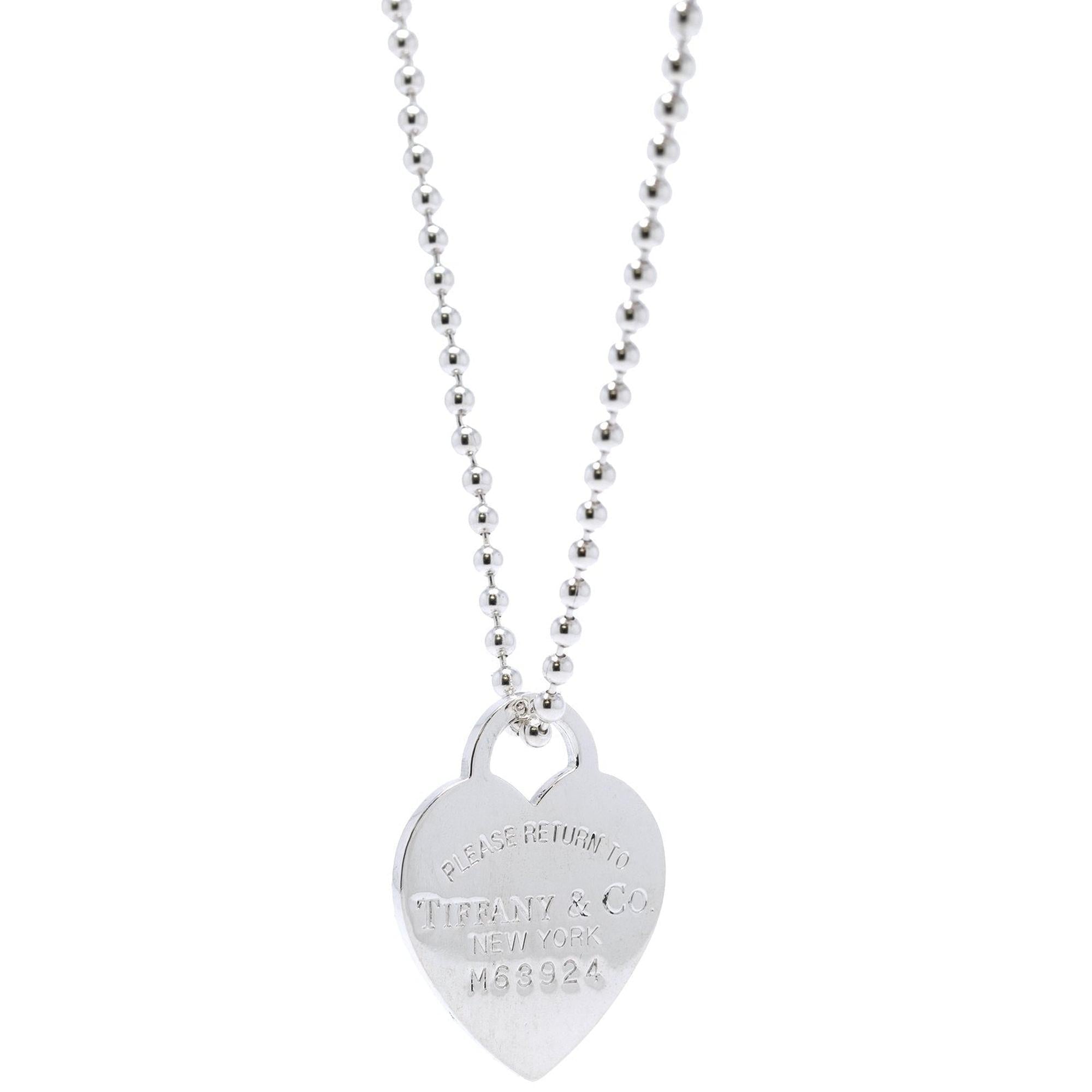 Tiffany & Co. Return to Tiffany Large Heart Tag Pendant on Beaded Chain