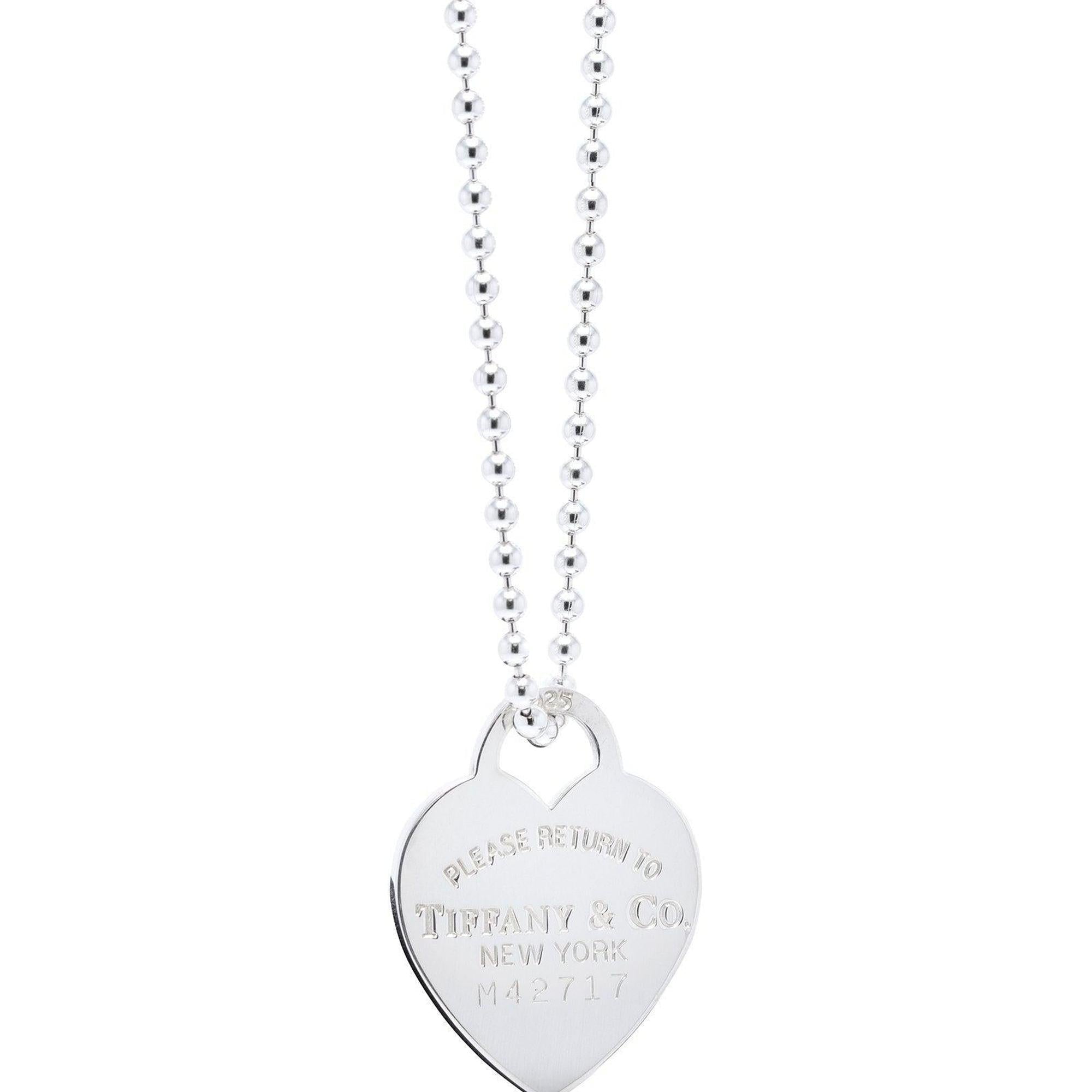 Tiffany & Co. Return to Tiffany Large Heart Tag Pendant on Beaded Chain