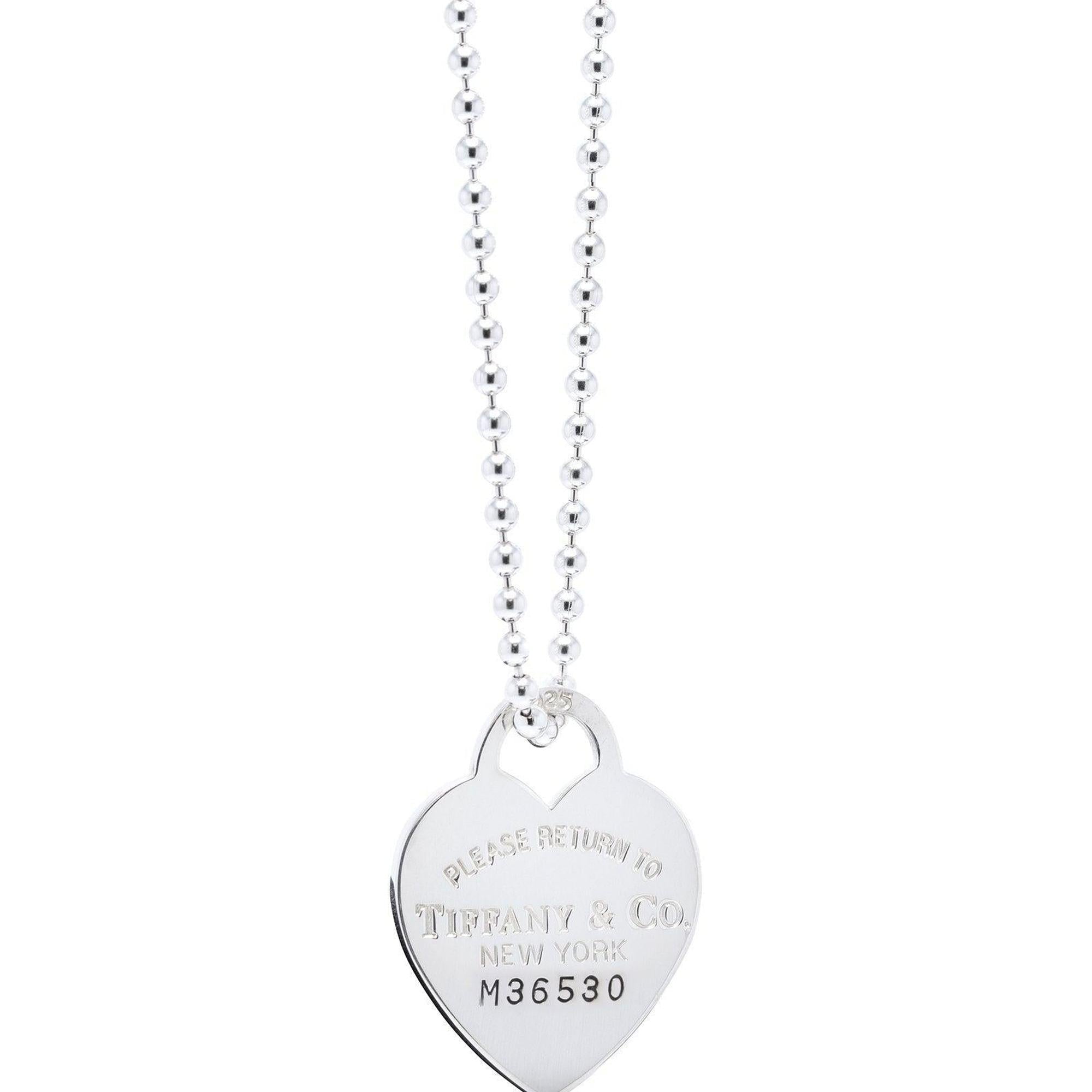 Tiffany & Co. Return to Tiffany Large Heart Tag Pendant on Beaded Chain