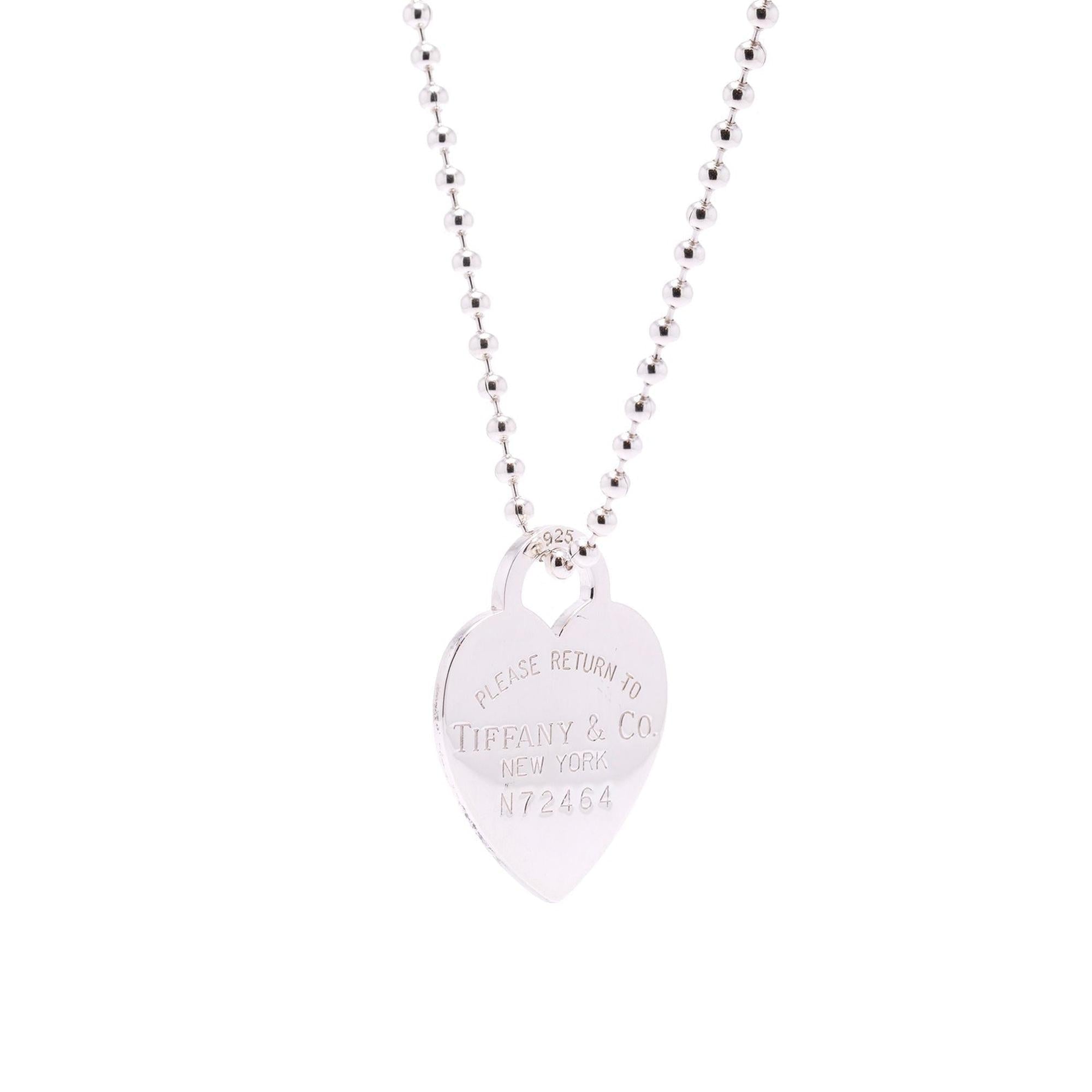 Tiffany & Co. Return to Tiffany Large Heart Tag Pendant on Beaded Chain
