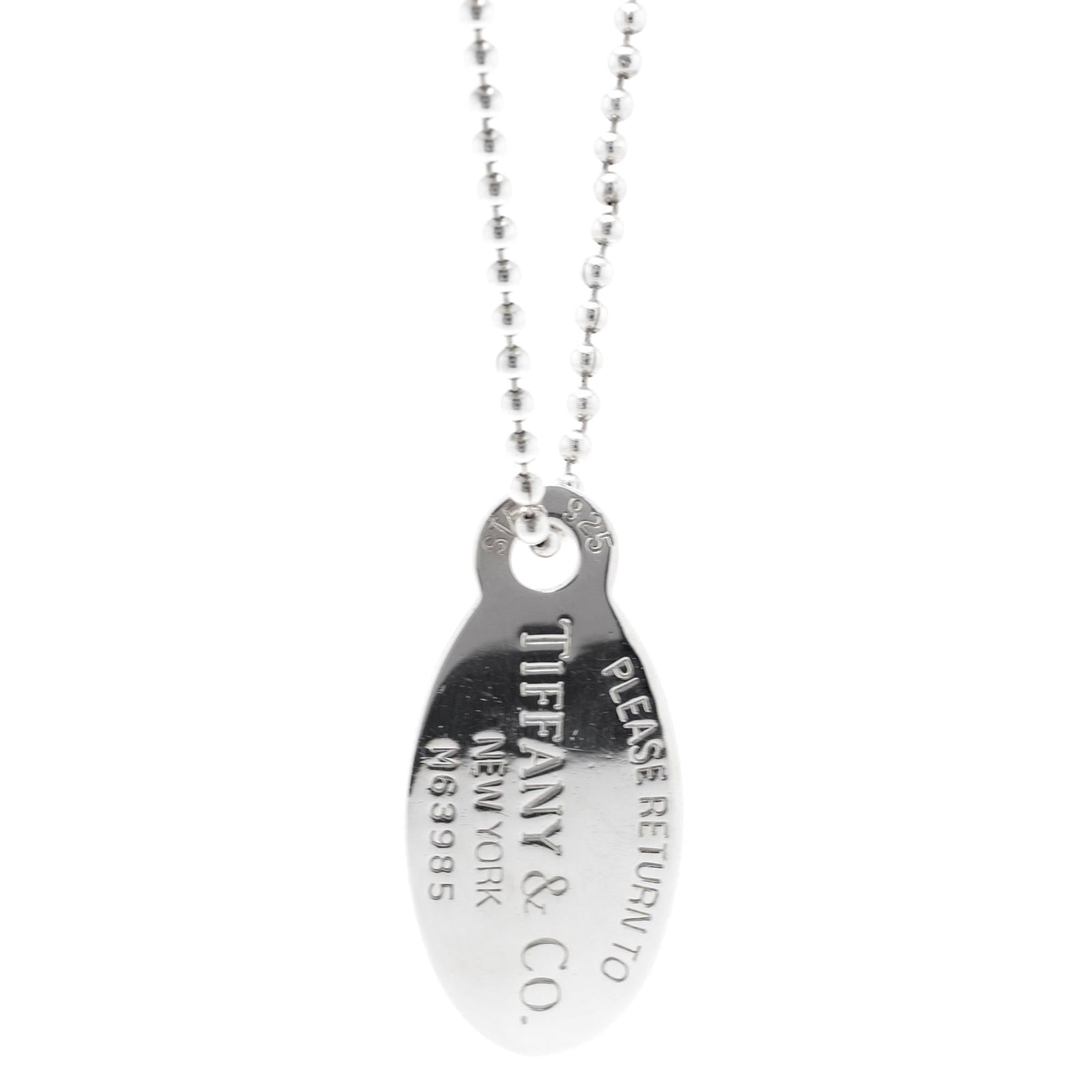 Tiffany & Co. Return to Tiffany Large Oval Tag Pendant Necklace