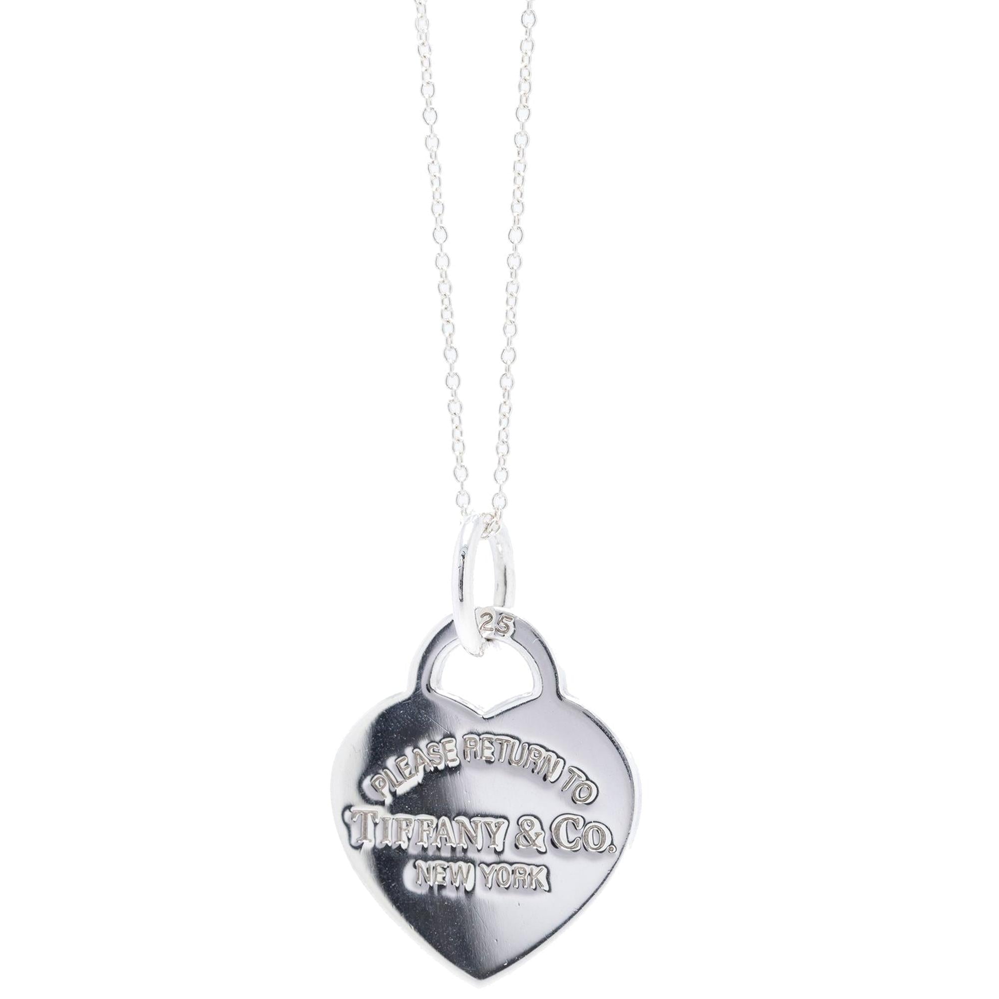 Tiffany & Co. Return to Tiffany Medium Heart Tag Charm Necklace