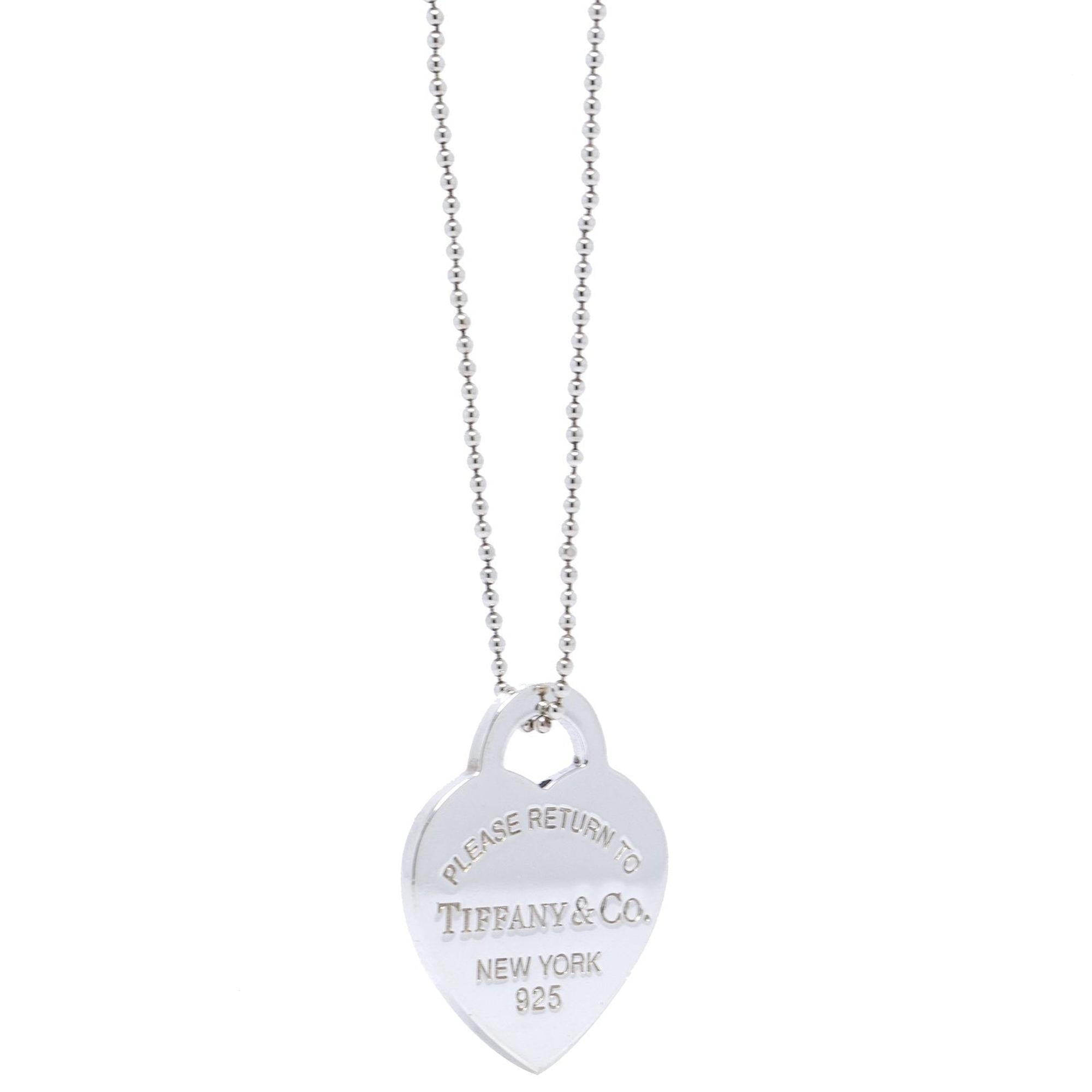 Tiffany & Co. Return to Tiffany Medium Heart Tag Pendant on Small Beaded Chain