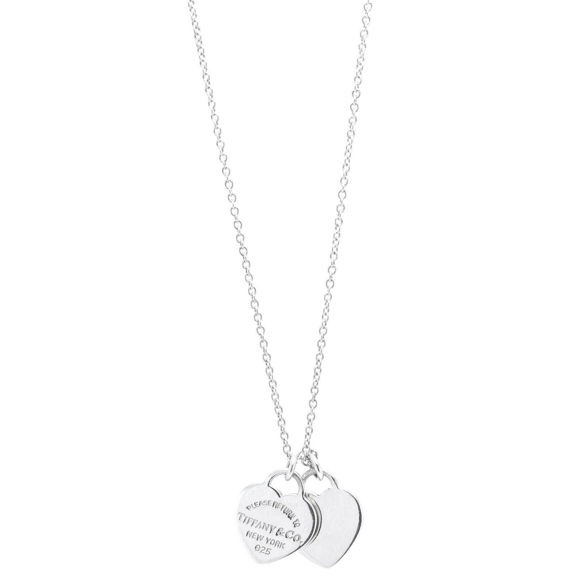 Tiffany & Co. Return to Tiffany Mini Double Heart Tag Pendant Necklace