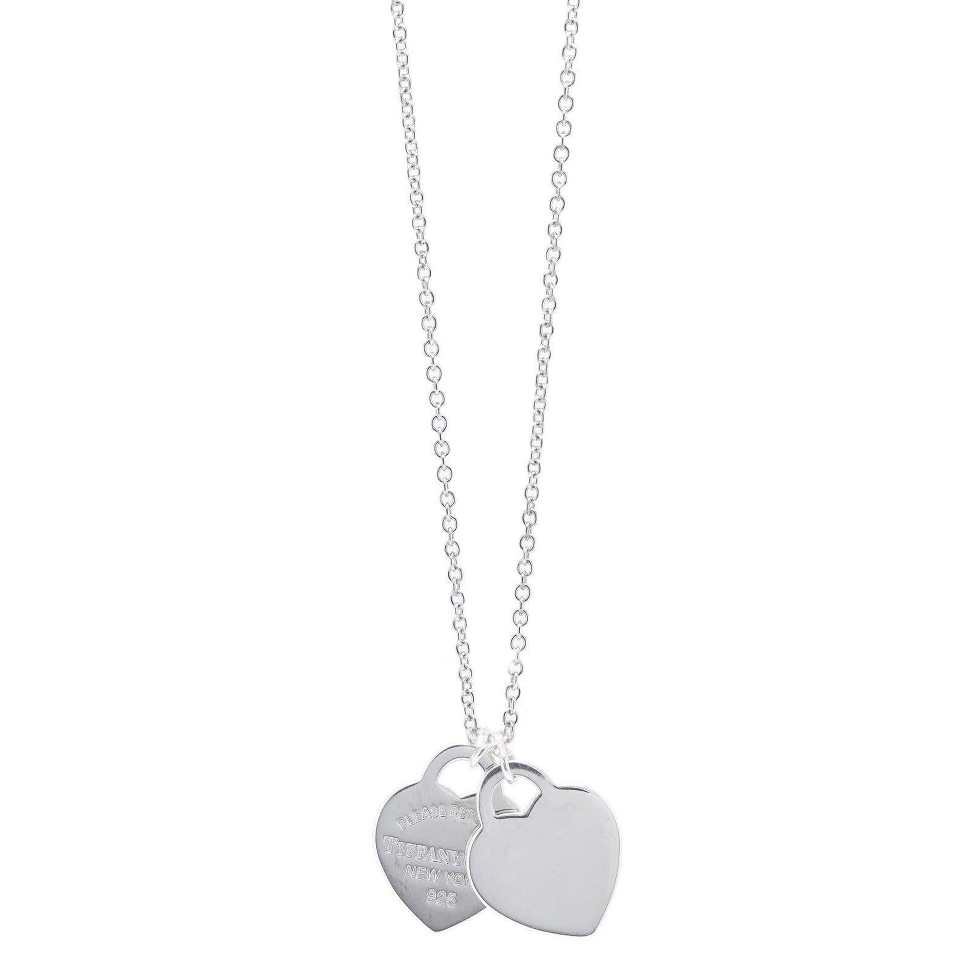 Tiffany & Co. Return to Tiffany Mini Double Heart Tag Pendant Necklace