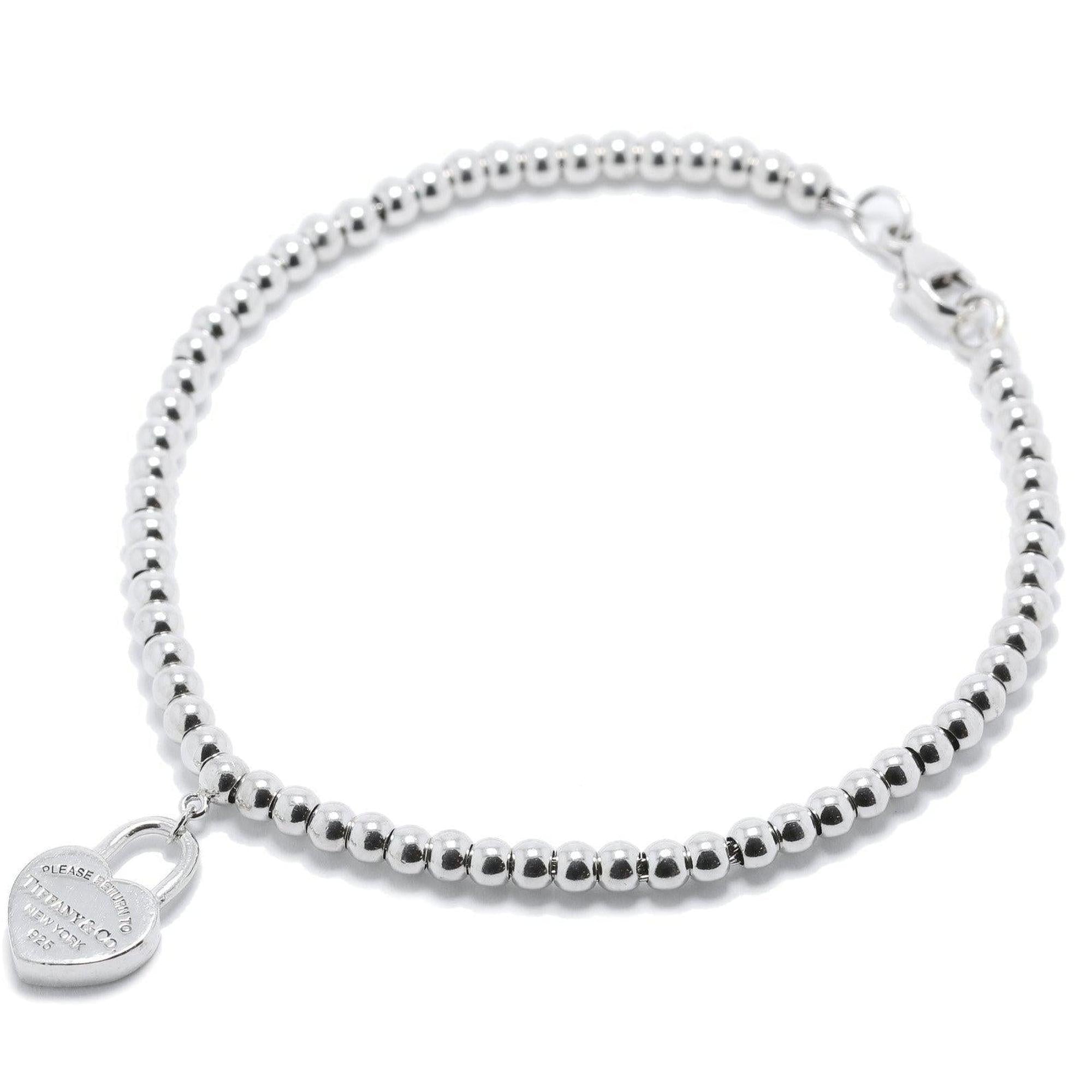 Tiffany & Co. Return to Tiffany Mini Heart Lock Bead Bracelet