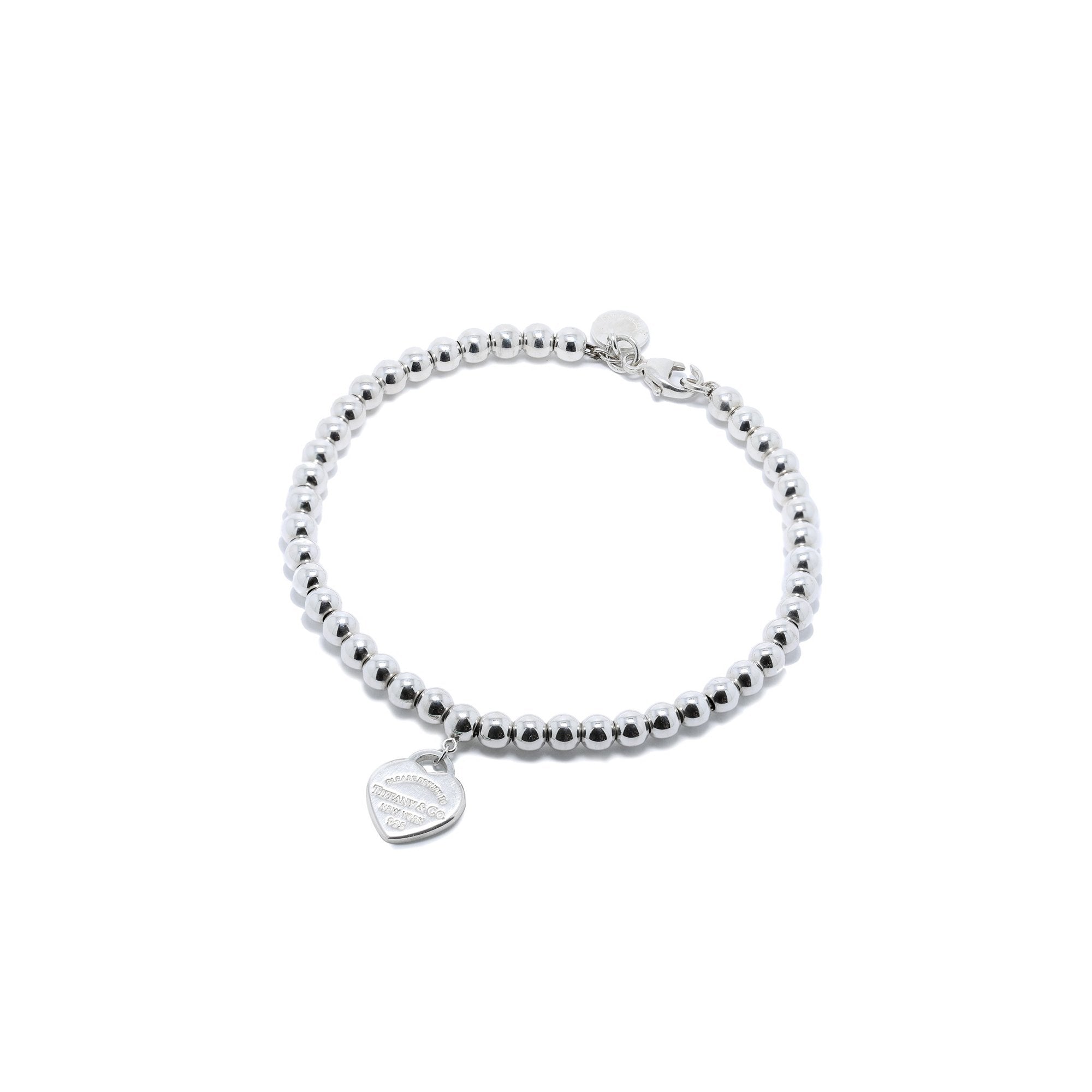 Tiffany & Co. Return to Tiffany Mini Heart Tag Bead Bracelet with Pink Enamel