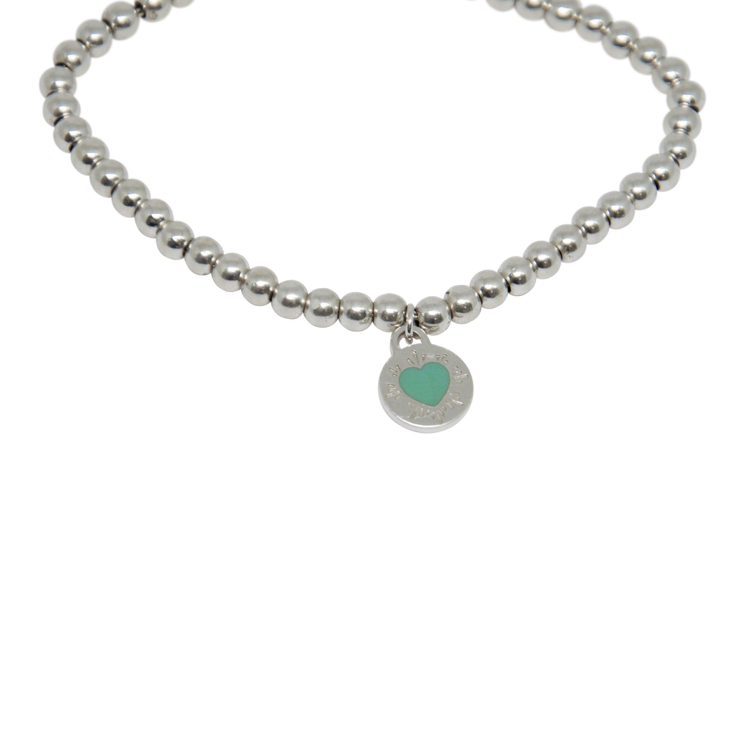 Tiffany & Co. Return to Tiffany Mini Round Heart Charm Bead Bracelet