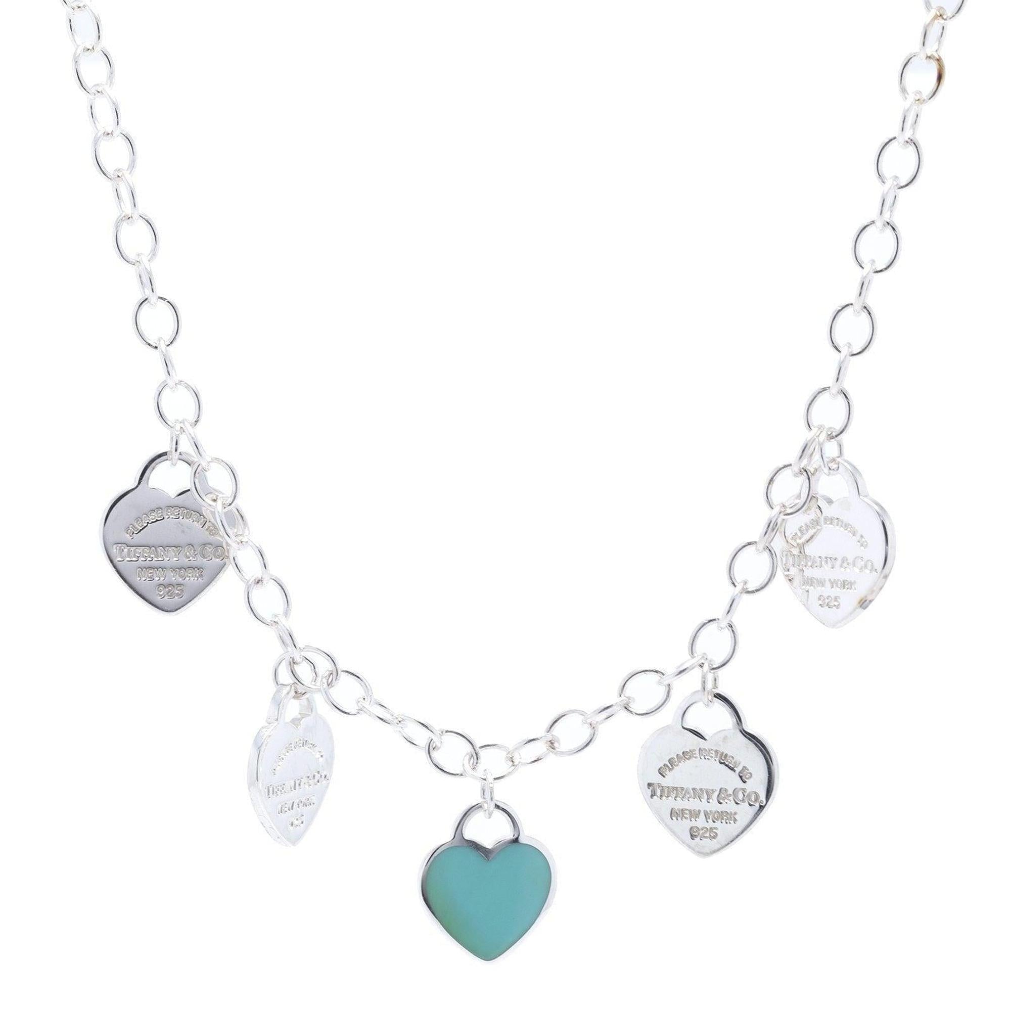 Tiffany & Co. Return to Tiffany Multi Mini Heart Tag Necklace with