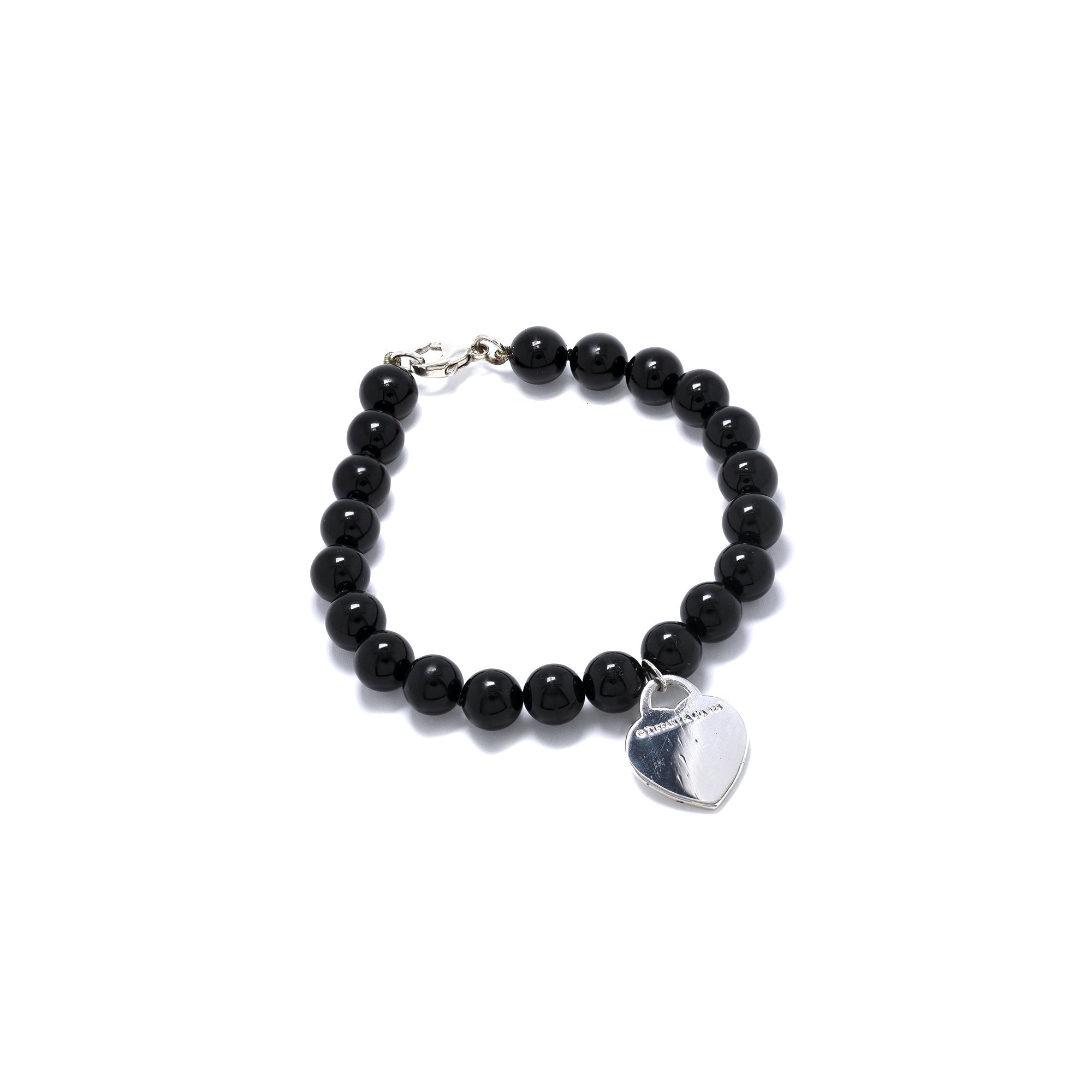 Tiffany & Co. Return to Tiffany Small Heart Tag Onyx Bead Bracelet