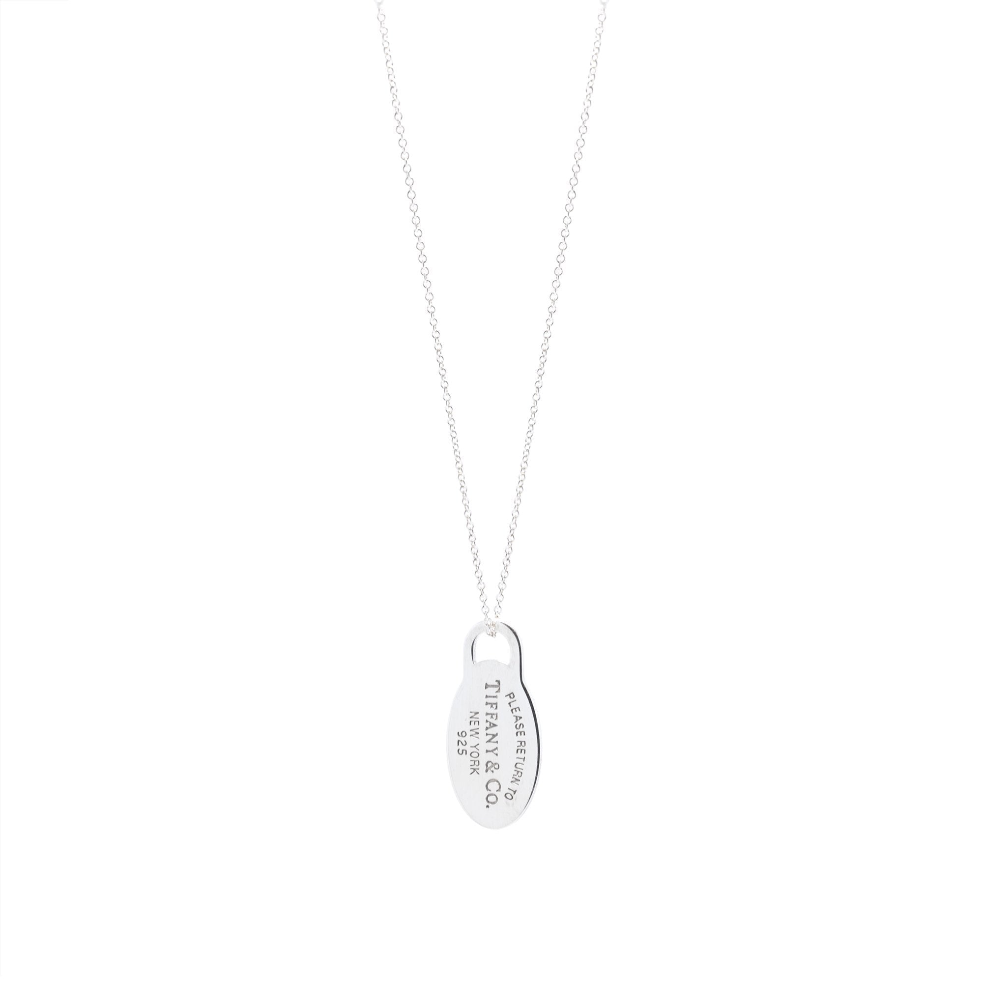 Tiffany & Co. Return to Tiffany Small Oval Tag Pendant Necklace