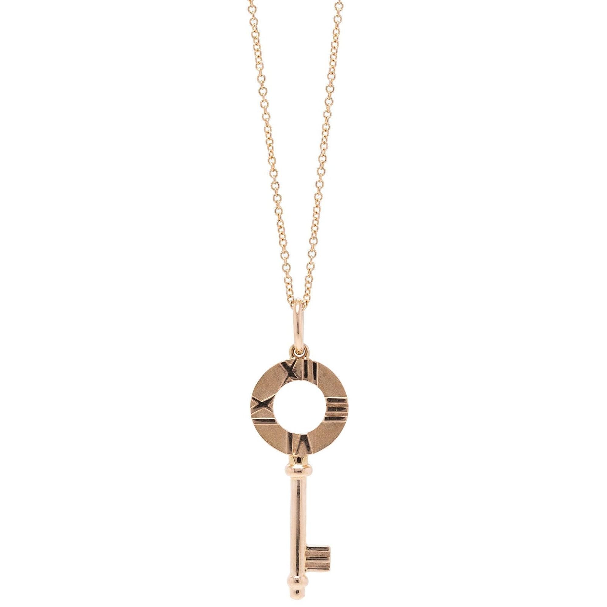 Tiffany & Co. Rose Gold Atlas Key Pendant Necklace