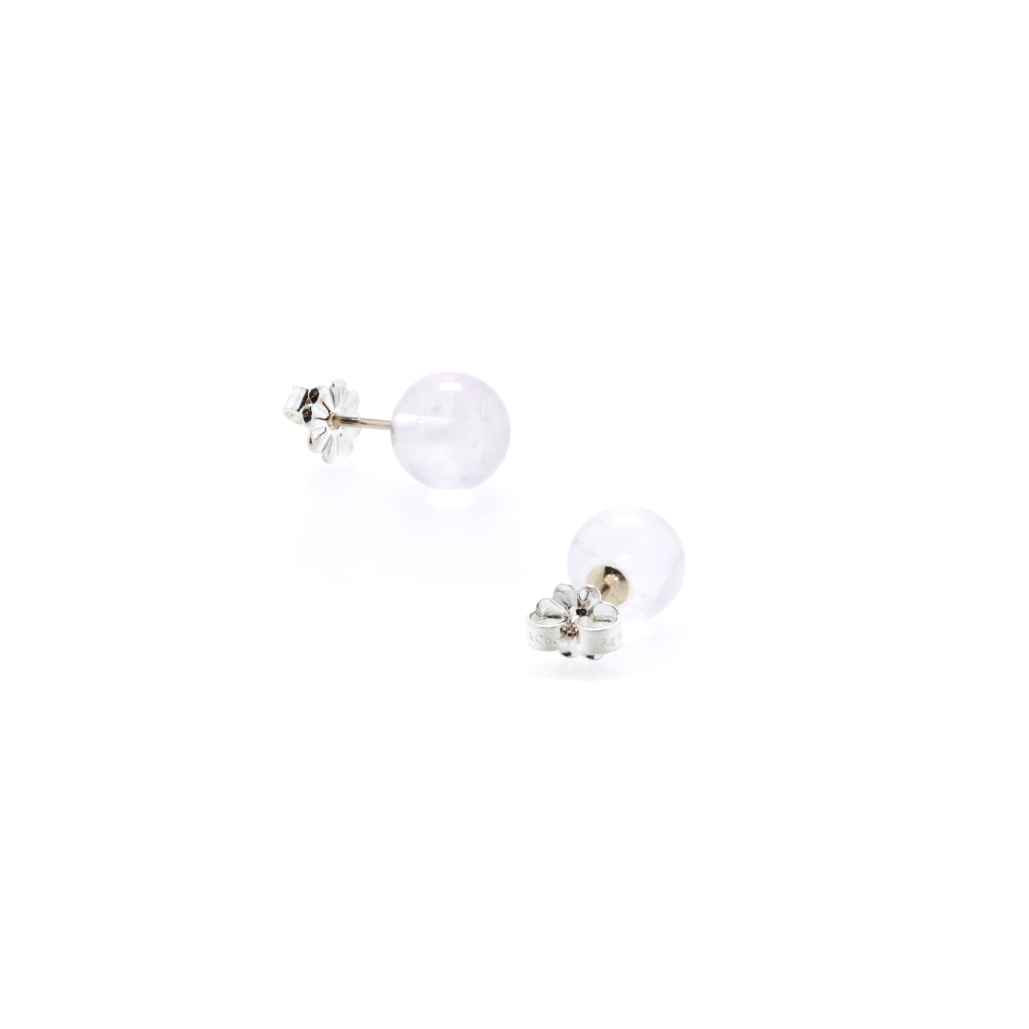 Tiffany & Co. Rose Quartz Ball Stud Earrings