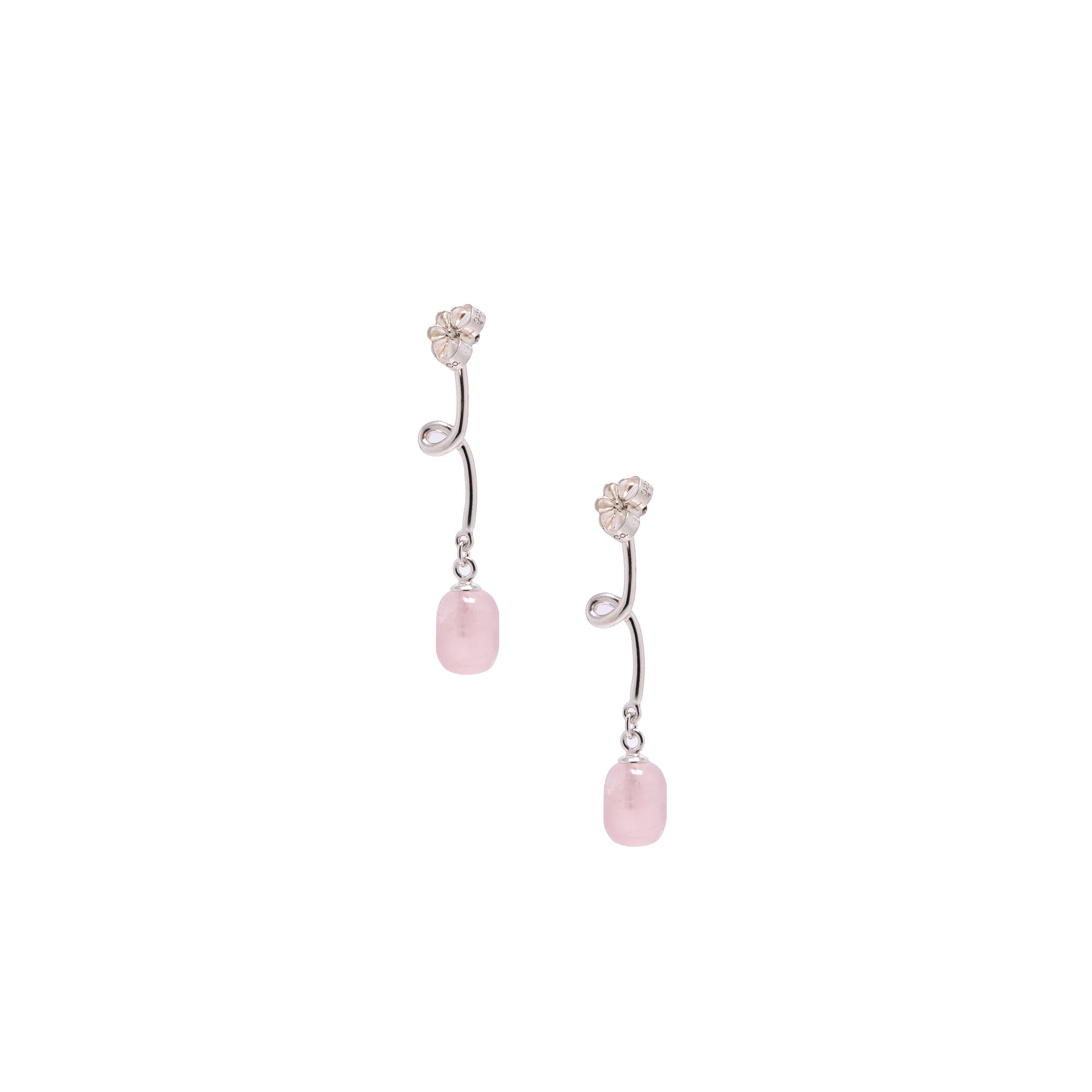 Tiffany & Co. Rose Quartz Twirl Drop Earrings