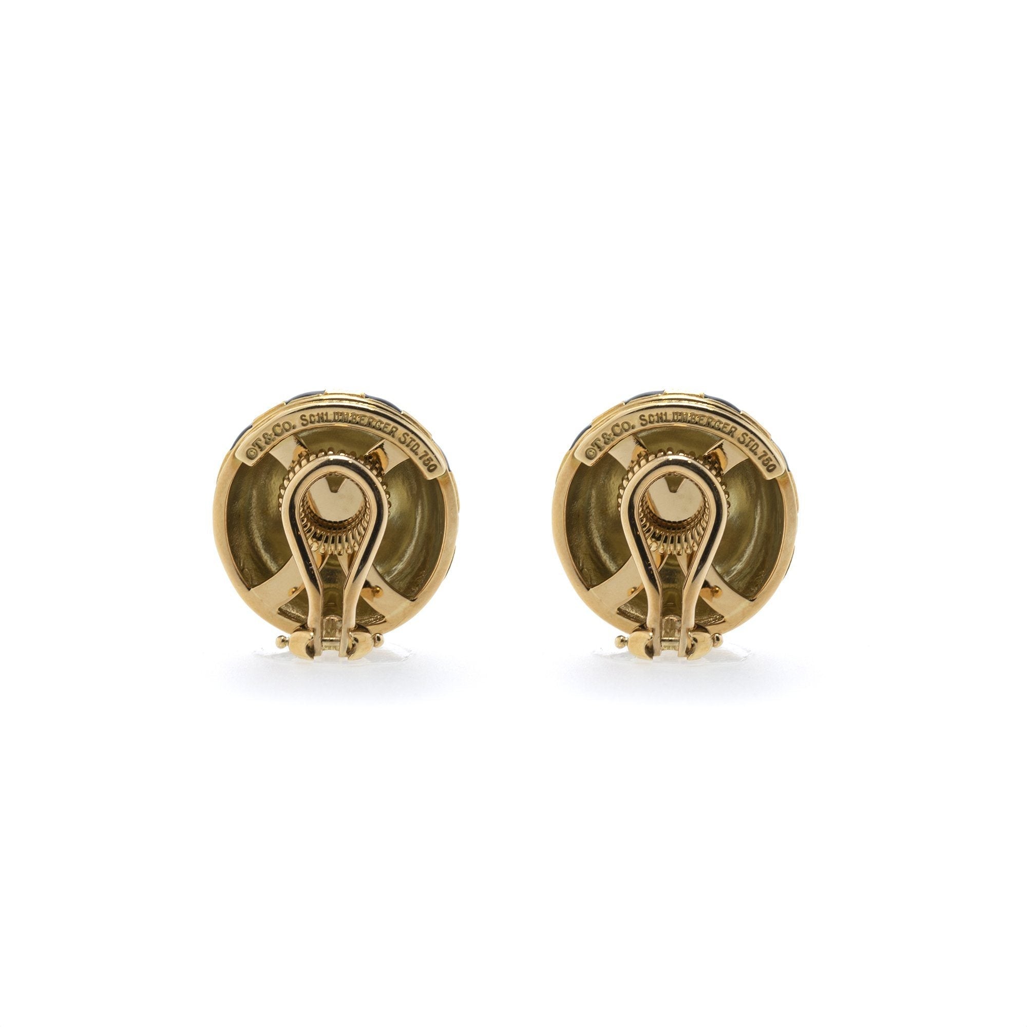 Tiffany & Co. Schlumberger Vintage 18k Gold & Diamond Taj Mahal Earclips