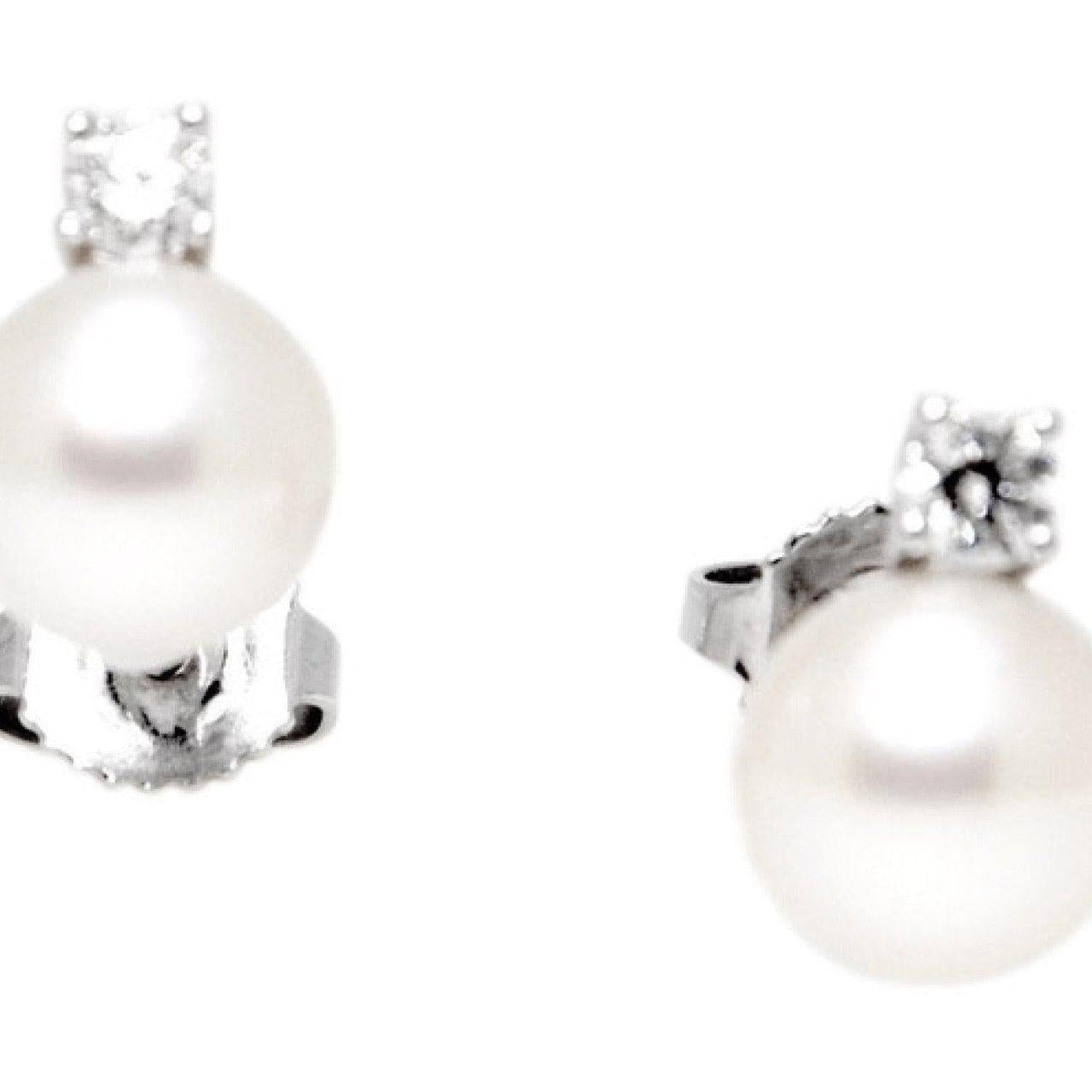 Tiffany & Co. Signature Pearl and Diamond Earrings