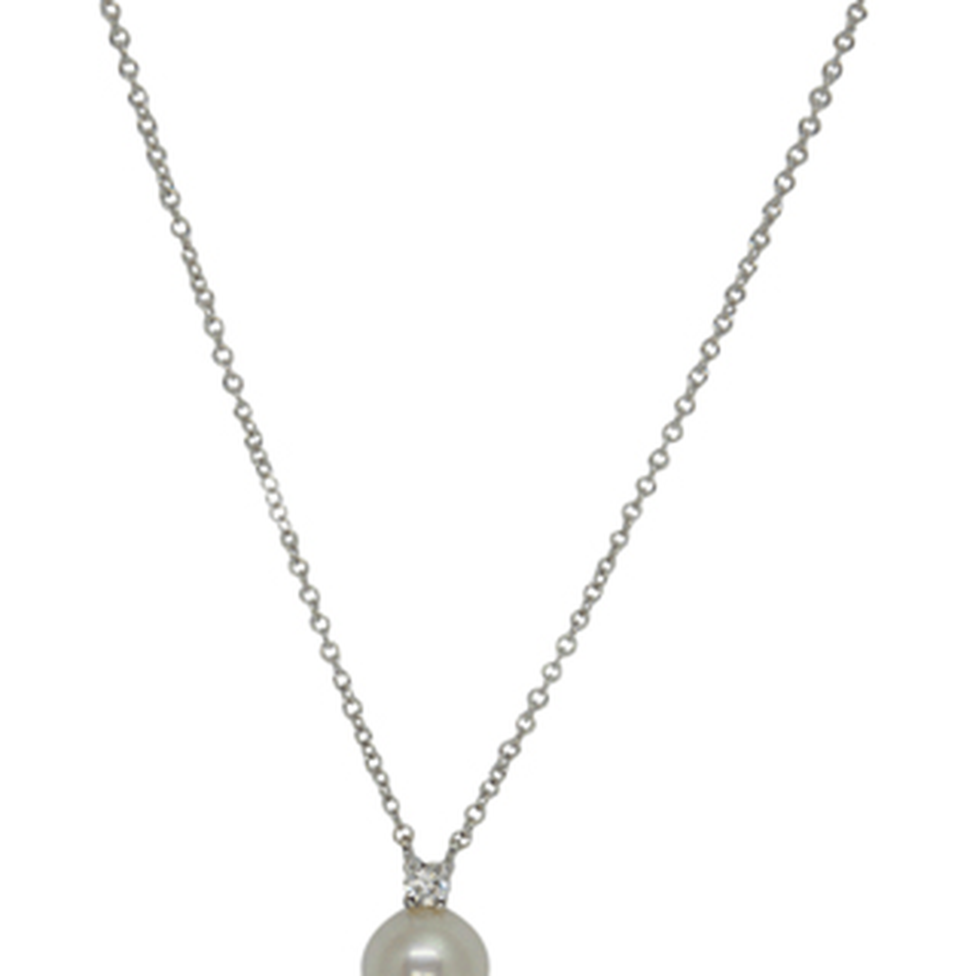 Tiffany & Co. Signature Pearl and Diamond Pendant Necklace