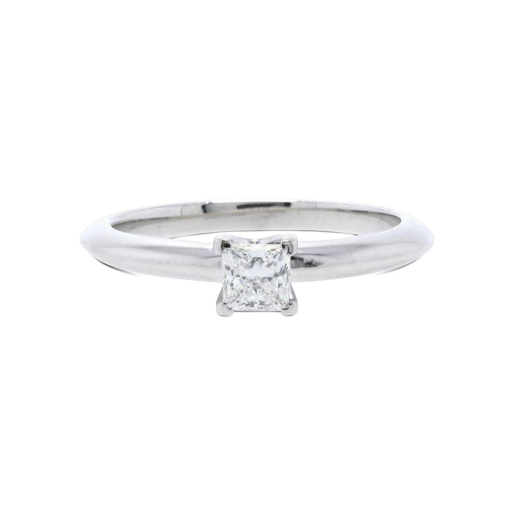 Tiffany & Co. Solitaire 0.31 ct. Princess Cut Diamond Engagement Ring