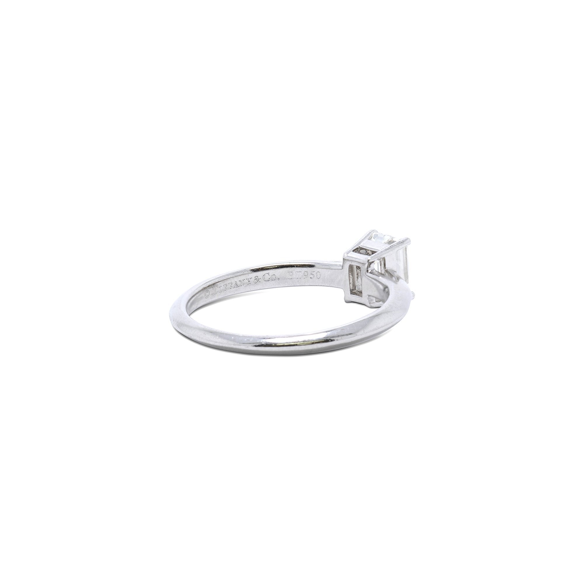Tiffany & Co. Solitaire 0.73 ct. Emerald Cut Diamond Engagement Ring