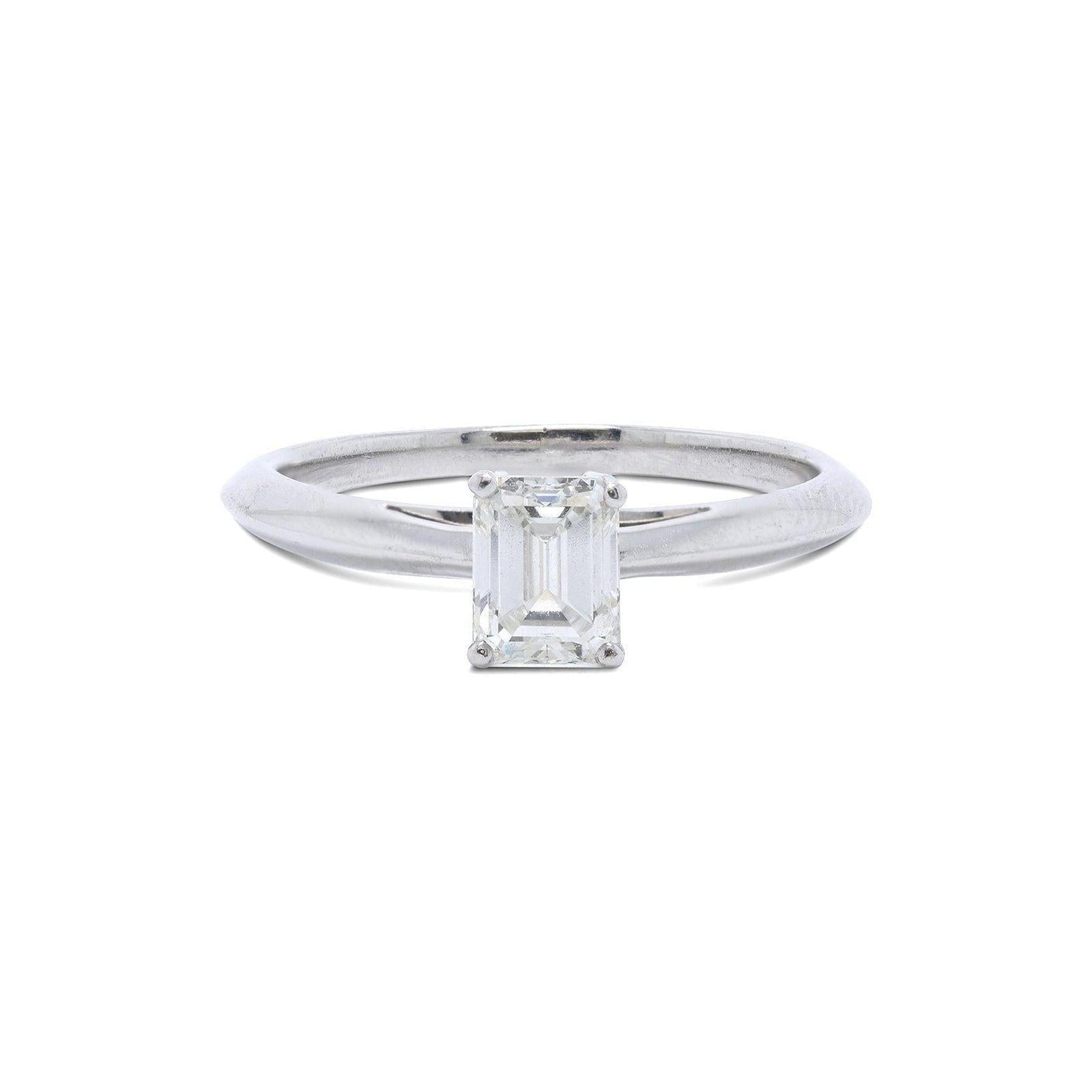 Tiffany & Co. Solitaire 0.73 ct. Emerald Cut Diamond Engagement Ring